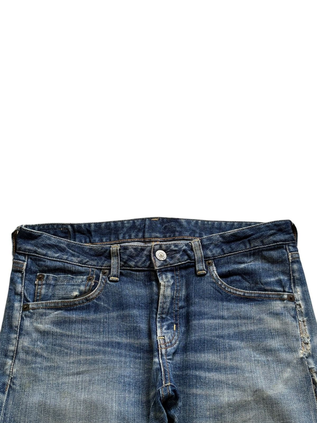 FOB Factory × Japanese Brand Vintage Fob Factory Selvedge Mud Wash Distressed Ripped Jean Size US 32 / EU 48 - 4 Thumbnail