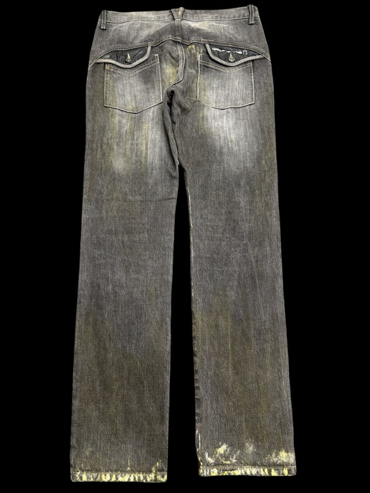 Japanese Brand 💥ONE ON GRAILED💥ARCHIVAL RARE PPFM CHAOS PAINT DENIM F457 Size US 32 / EU 48 - 2 Thumbnail
