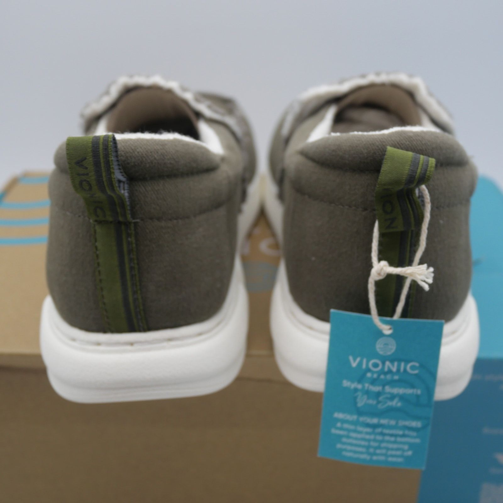 Vionic NEW Vionic Men's 8.5 Seaview Olive Canvas Shoes Slip-On Size US 8.5 / EU 41-42 - 4 Thumbnail