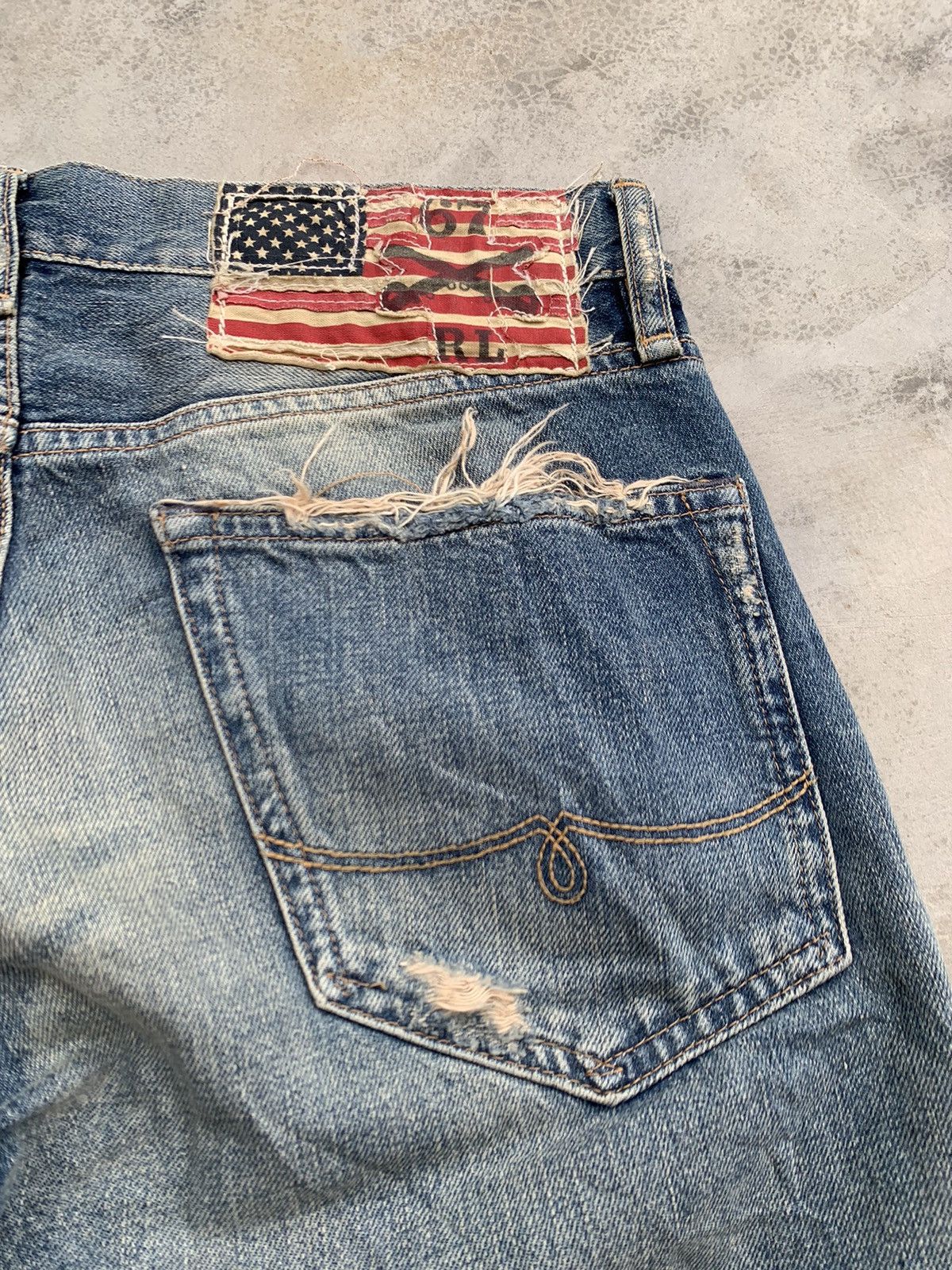 RRL Ralph Lauren ❤️‍🔥BINDING OFFER❤️‍🔥 Sick RL Spring 2011 Distressed Denim Jeans Size US 29 - 3 Thumbnail