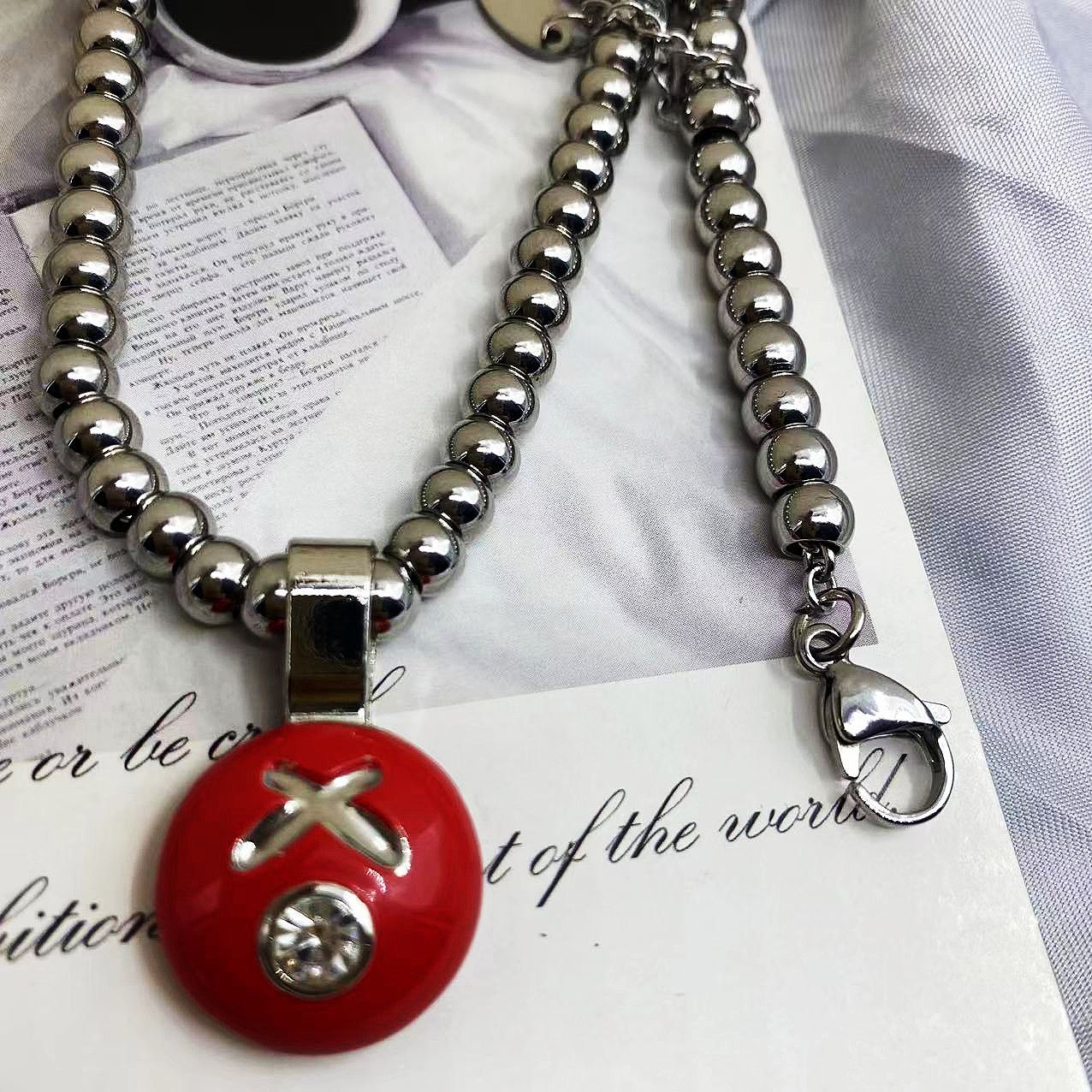 Jewelry Stainless Steel Round Bead Chain Size ONE SIZE - 2 Thumbnail