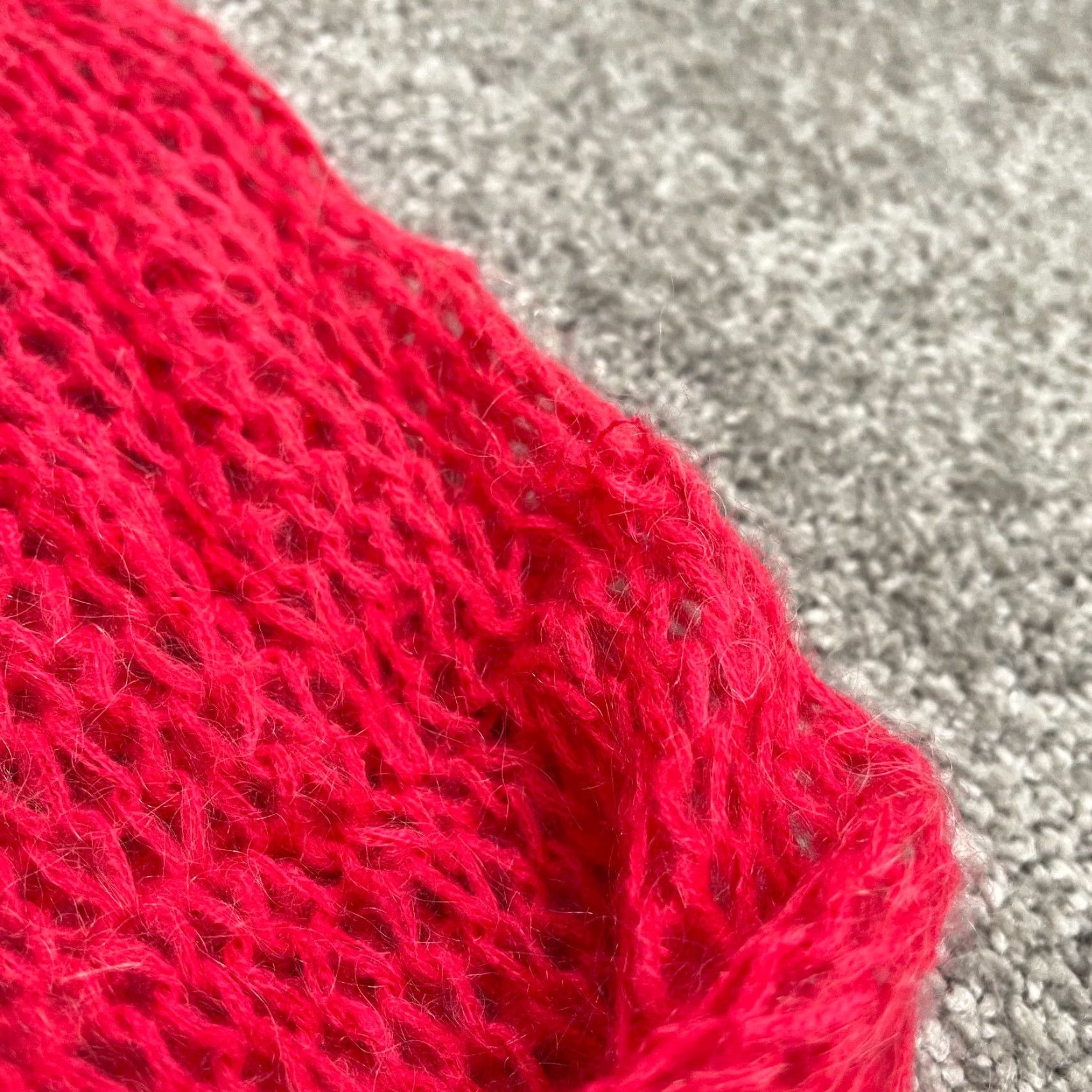 Vintage Aerie Sweater Women M Red Open-Knit Crochet Pullover Long Sleeve Round Neck Knit Size M / US 6-8 / IT 42-44 - 4 Thumbnail