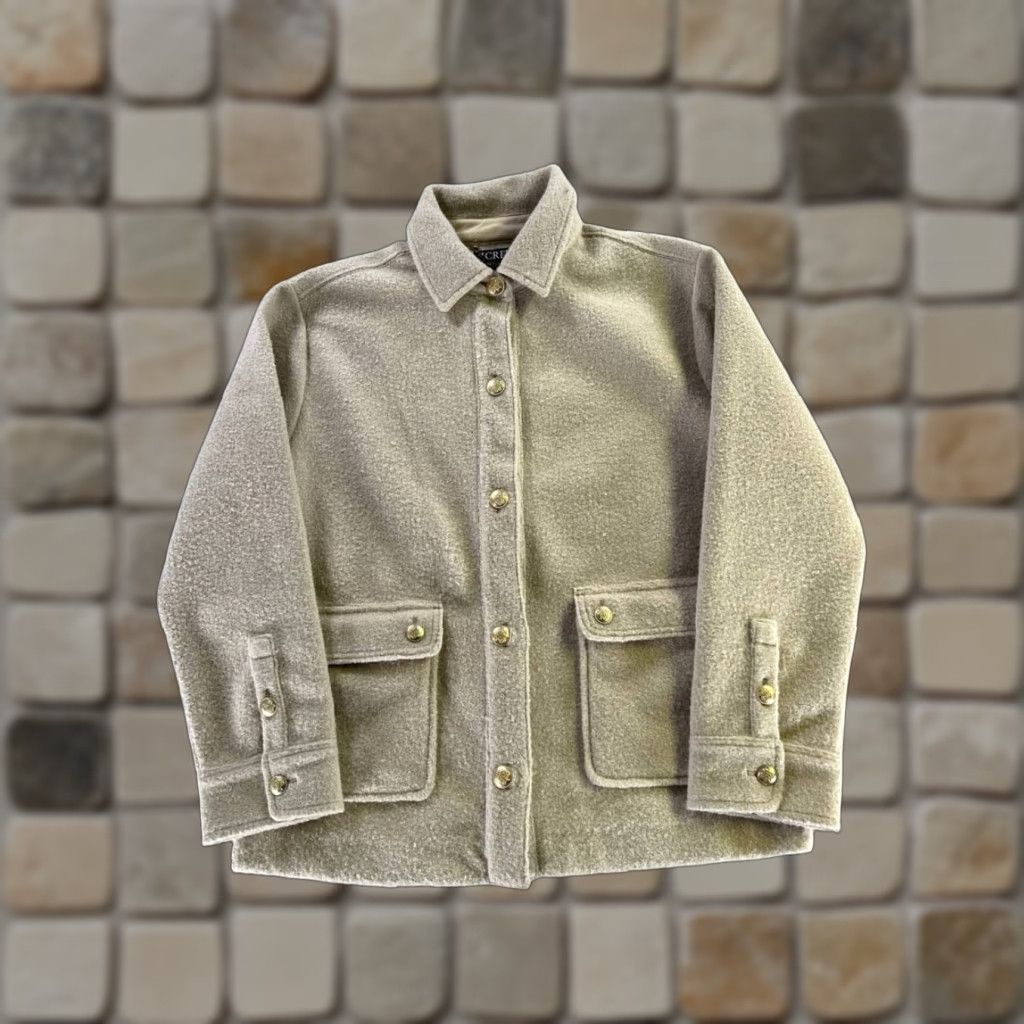 J.Crew J.Crew Jacket Womens Small Beige Fleece Size S / US 4 / IT 40 - 1 Thumbnail