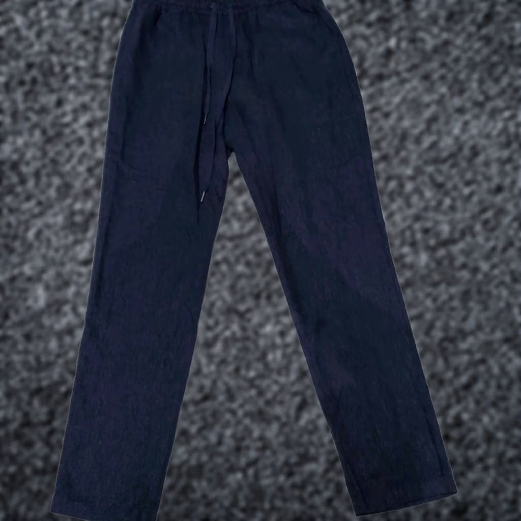 Pendleton VINTAGE Pendelton? Actually not. Pendleton Women's Linen Blend Elastic Waistband Straight Leg Pants NWT Small Blue Linen Rayon Size 28" / US 6 / IT 42 - 1 Thumbnail