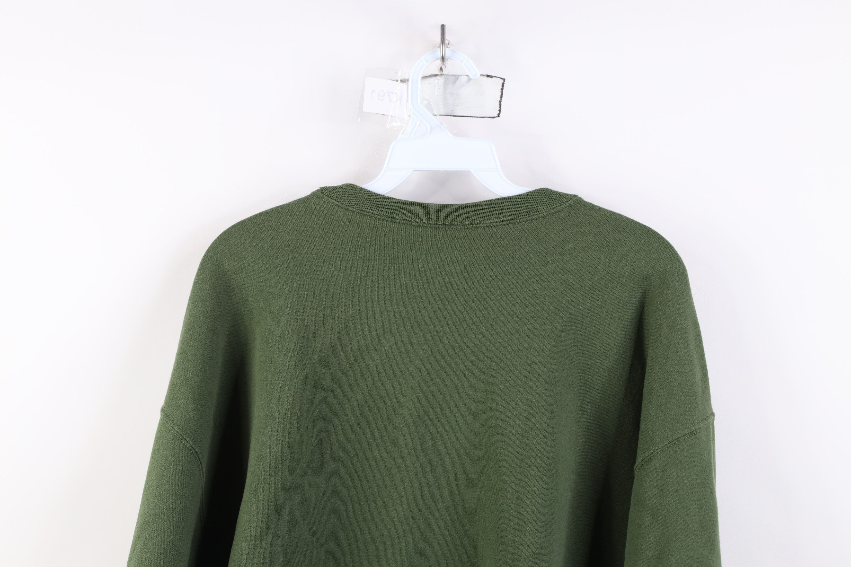 Vintage Vintage 90s Streetwear Faded Blank Crewneck Sweatshirt Green Size US XXL / EU 58 / 5 - 10 Thumbnail