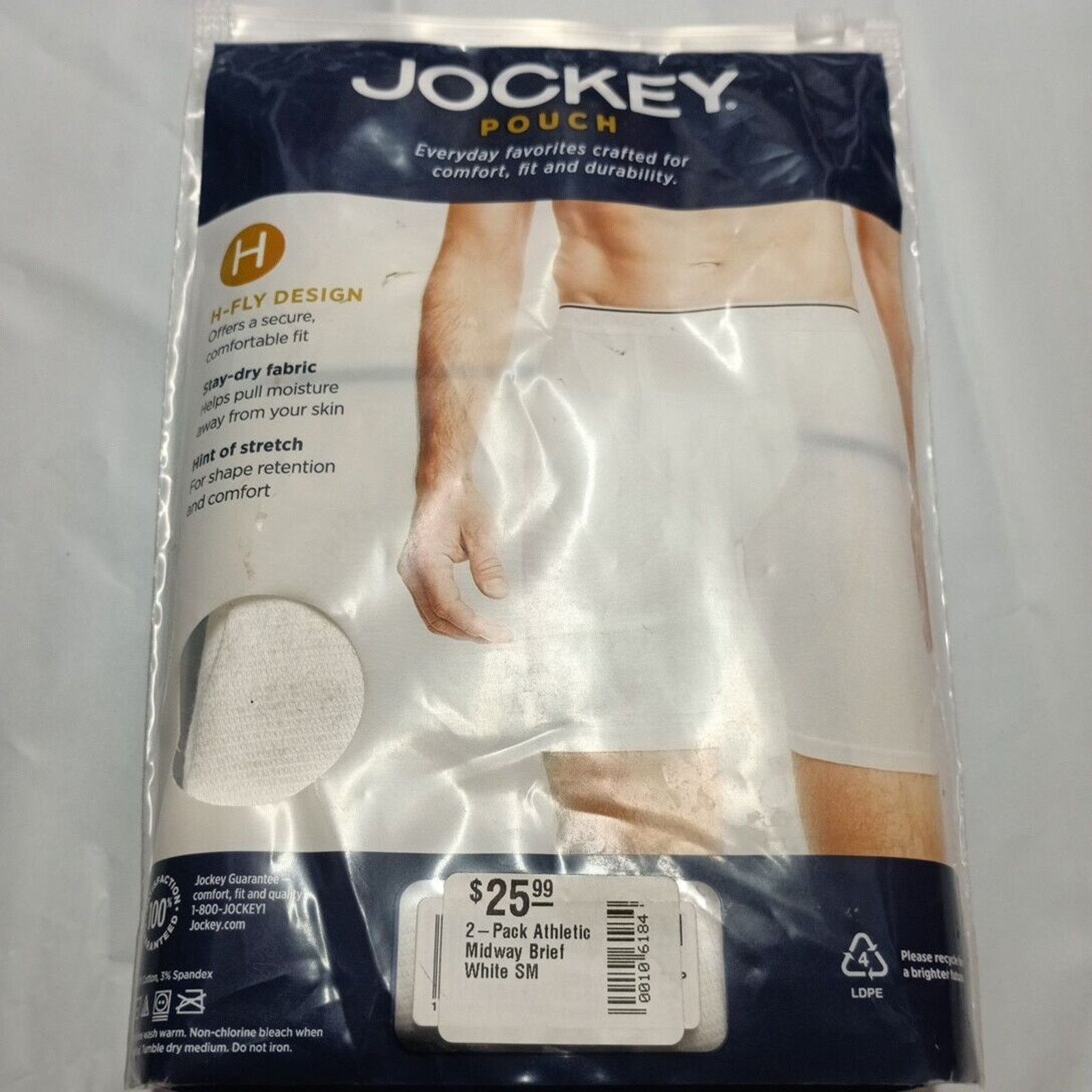 Jockey Jockey Mens Pouch 2 Midway Briefs H Fly White Size S (28-30) Size 28 - 3 Thumbnail