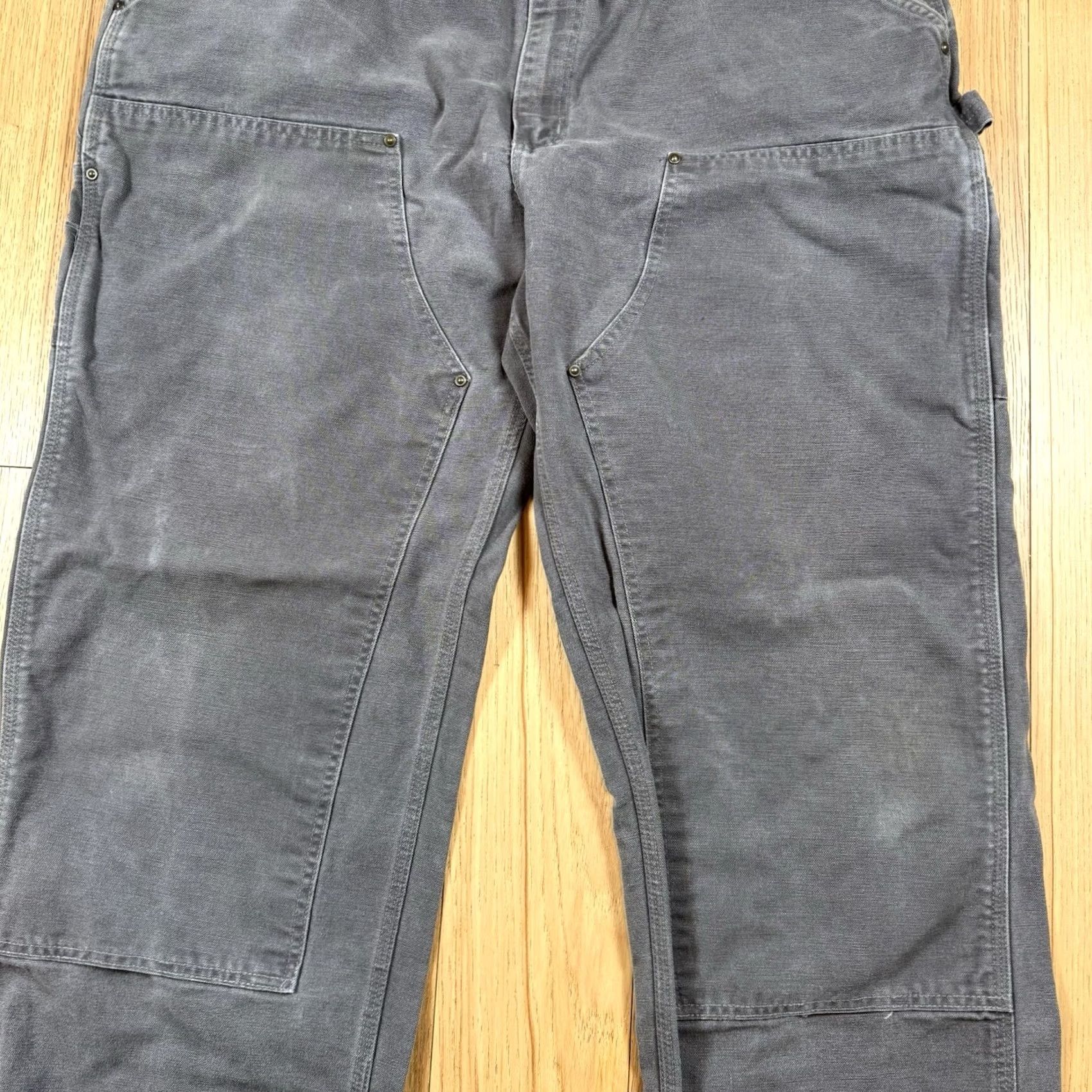 Carhartt VINTAGE Carhartt Carpenter Pants Mens 40x34 Grey USA Made Canvas Workwear Double Knee Pants Mens 40x34 Gray USA Carhartt Clothing Size US 40 / EU 56 - 3 Thumbnail