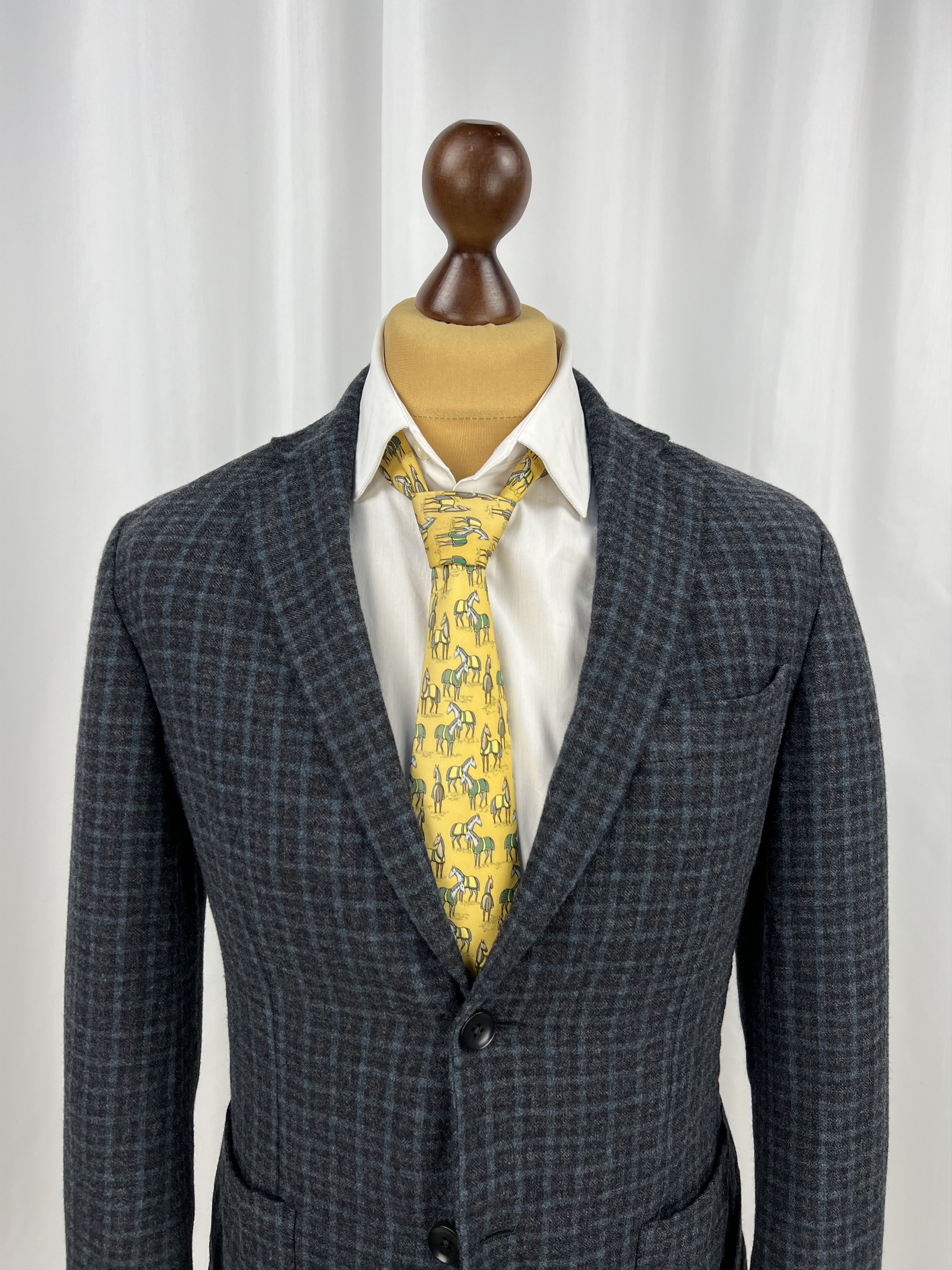 Charles Tyrwhitt Soft Italian Wool\Cashmere Slim Check Sport Coat Size 38R - 4 Thumbnail
