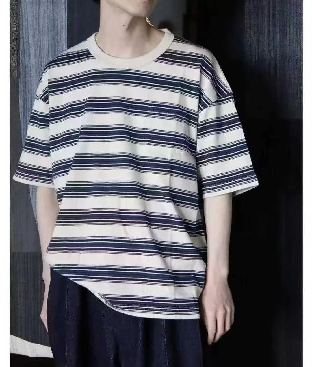 Visvim VISVIM 22SS BORDER JUMBO TEE S/S Cotton-Cashmere Striped Navy 2 Size US M / EU 48-50 / 2 - 8 Thumbnail