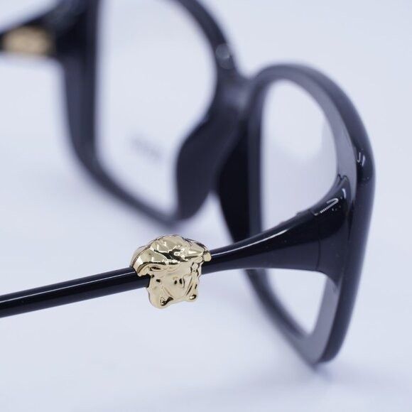 Versace Versace VE3385U GB1 Eyeglasses Shiny Black 53mm Square Frame Size ONE SIZE - 7 Thumbnail