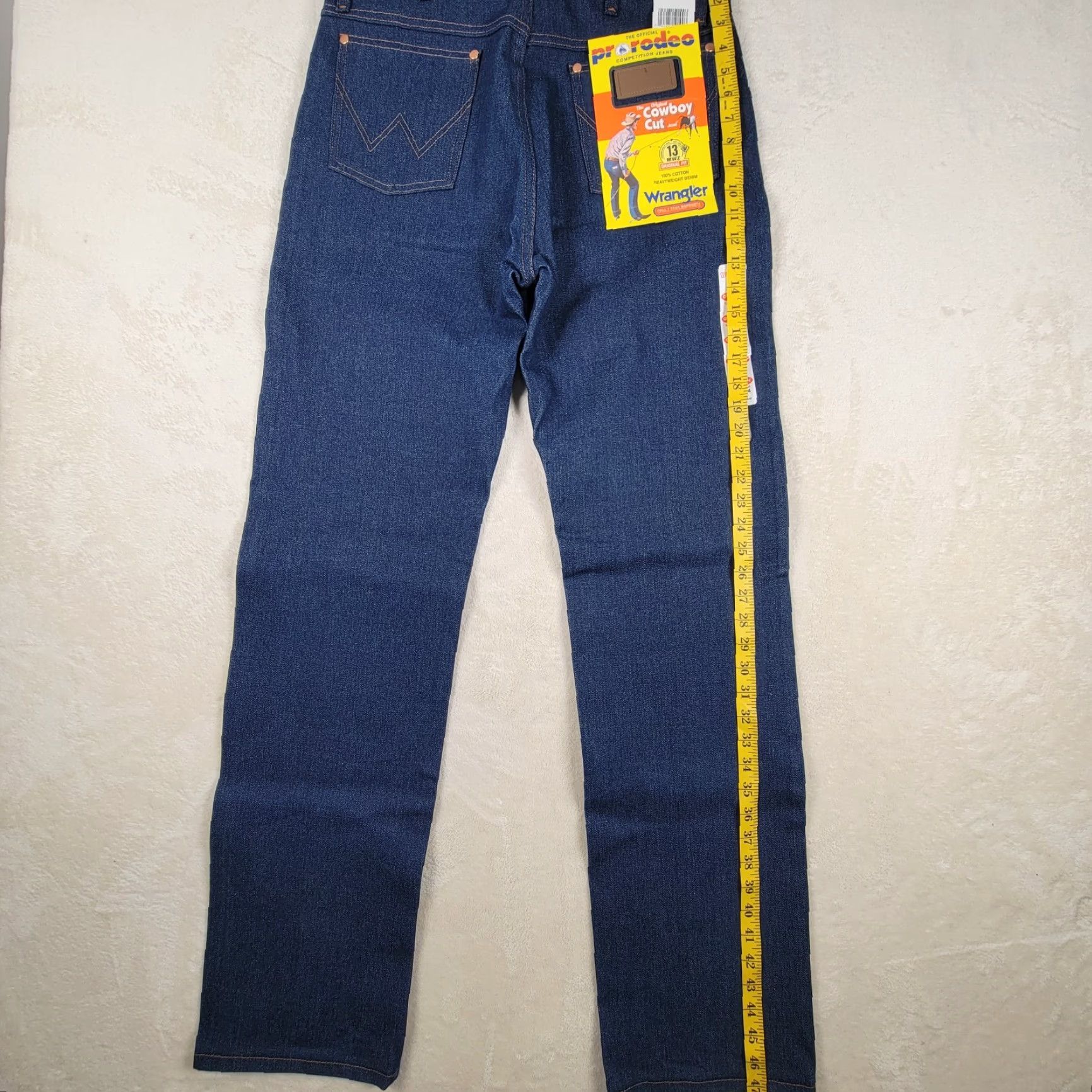 Wrangler VINTAGE Wrangler Cowboy Cut Jeans | 34x34 | Men’s 13MWZ | Blue Denim | 5-Pocket | Dark Wash | Regular Fit Size US 34 / EU 50 - 4 Thumbnail
