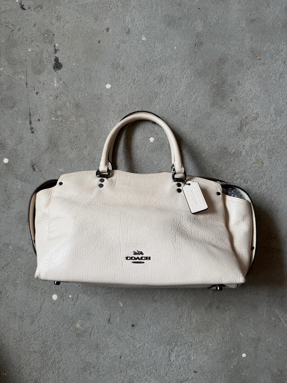 Coach Coach Drew Pebble Snakeskin Shoulder Bag White Size ONE SIZE - 1 Thumbnail