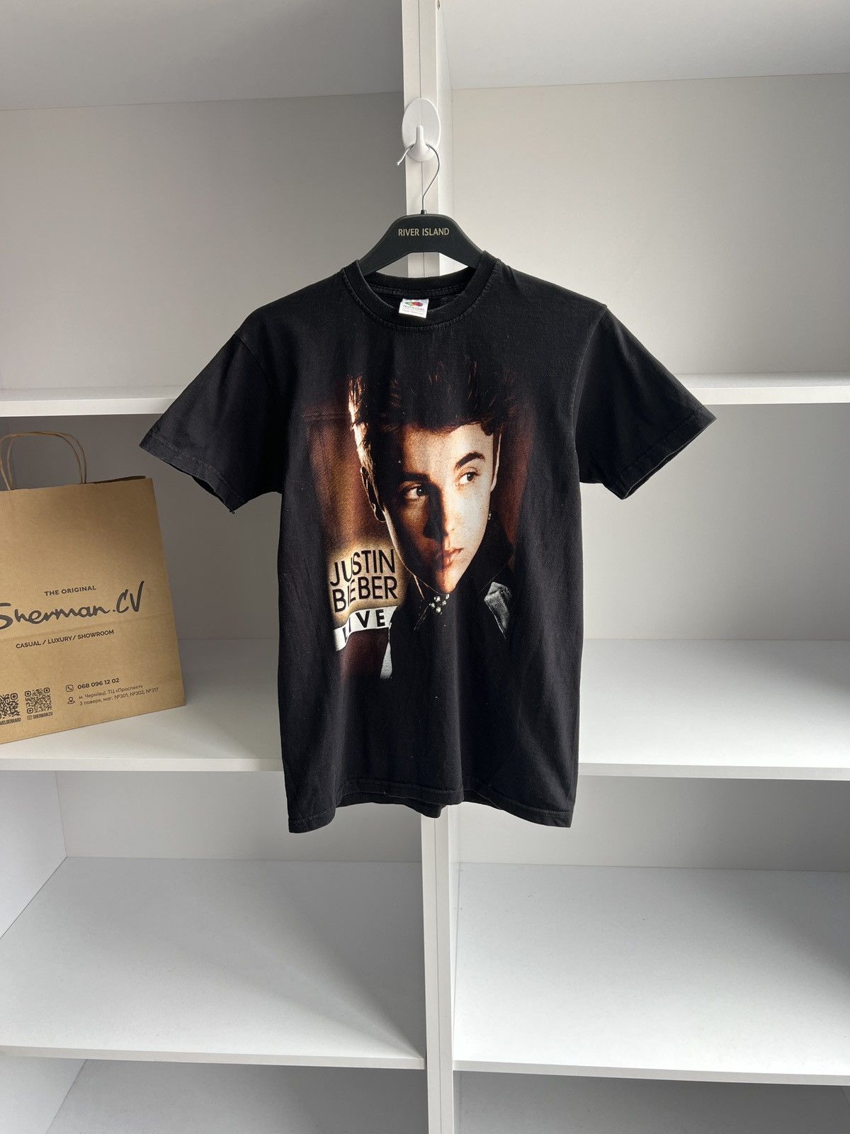 Band Tees × Vintage Vintage Justin Bieber Overprinted Tee Size US S / EU 44-46 / 1 - 3 Thumbnail