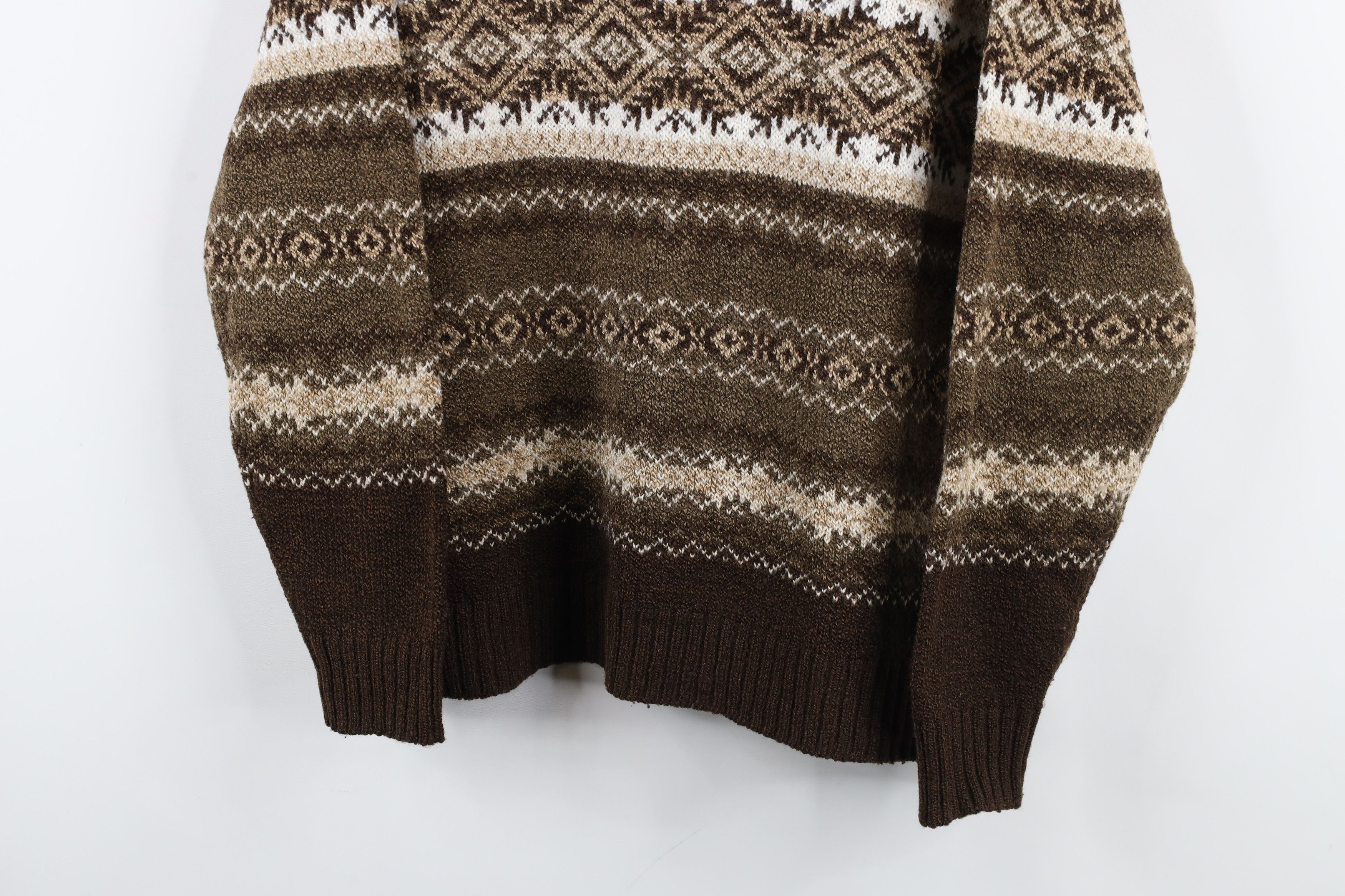 Vintage Vintage 90s Streetwear Blend Fair Isle Knit Half Zip Sweater Size L / US 10 / IT 46 - 3 Thumbnail