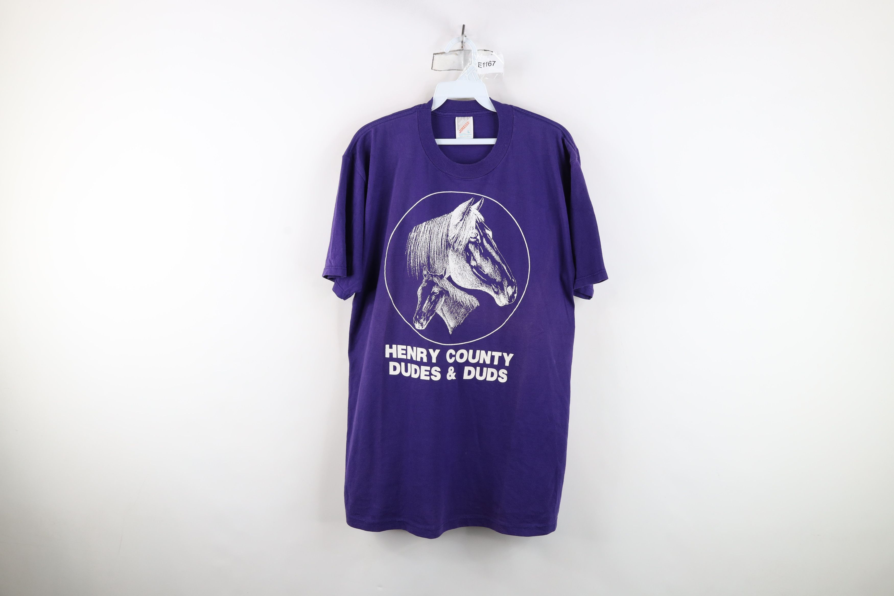 Vintage Vintage 90s Horse Equestrian Short Sleeve T-Shirt USA Size L / US 10 / IT 46 - 1 Thumbnail