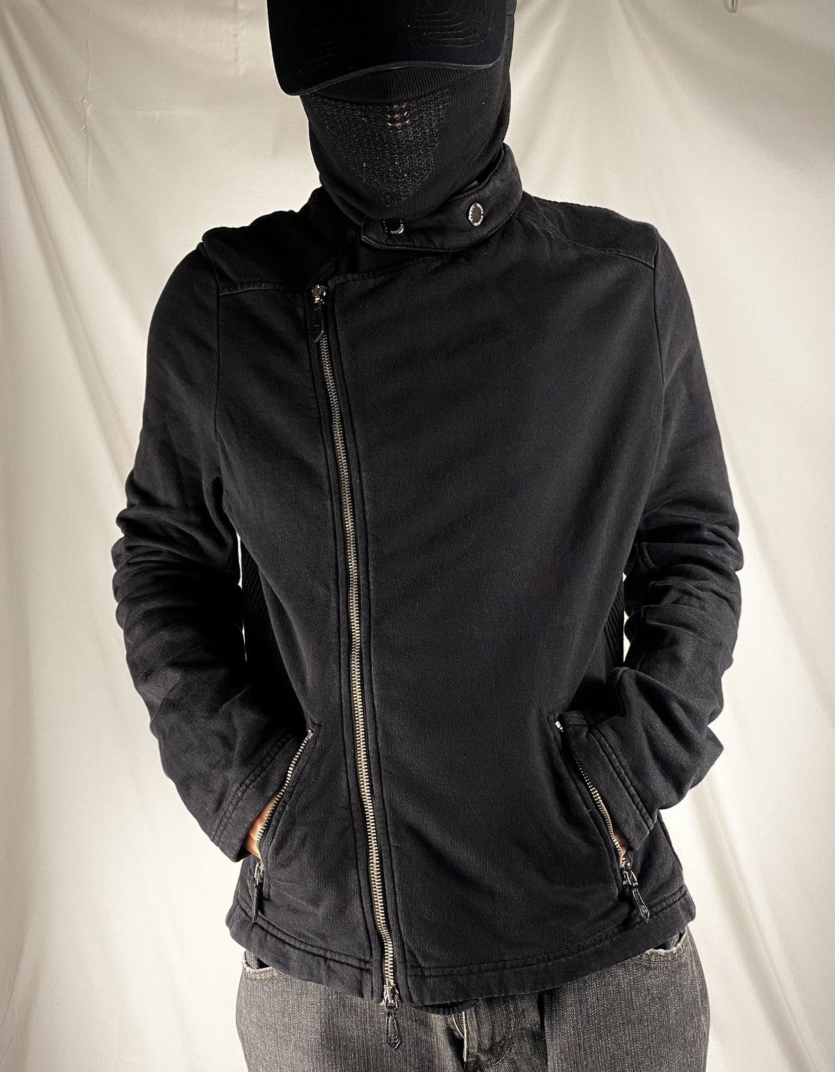 Balmain Rare 🔥 Pierre Balmain Black Biker Asymmetrical Jacket Size US M / EU 48-50 / 2 - 2 Thumbnail