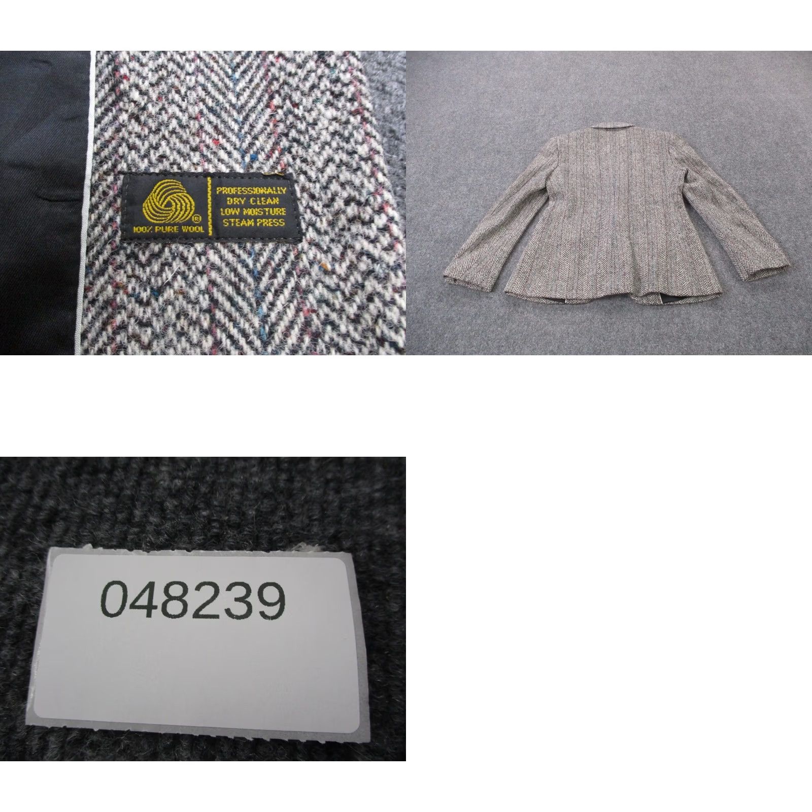 Harris Tweed Harris Tweed Jacket Womens 10 Gray Wool Tweed Blazer Business Suit Jacket, Regular, Gray, 10, Womens Size L / US 10 / IT 46 - 9 Thumbnail