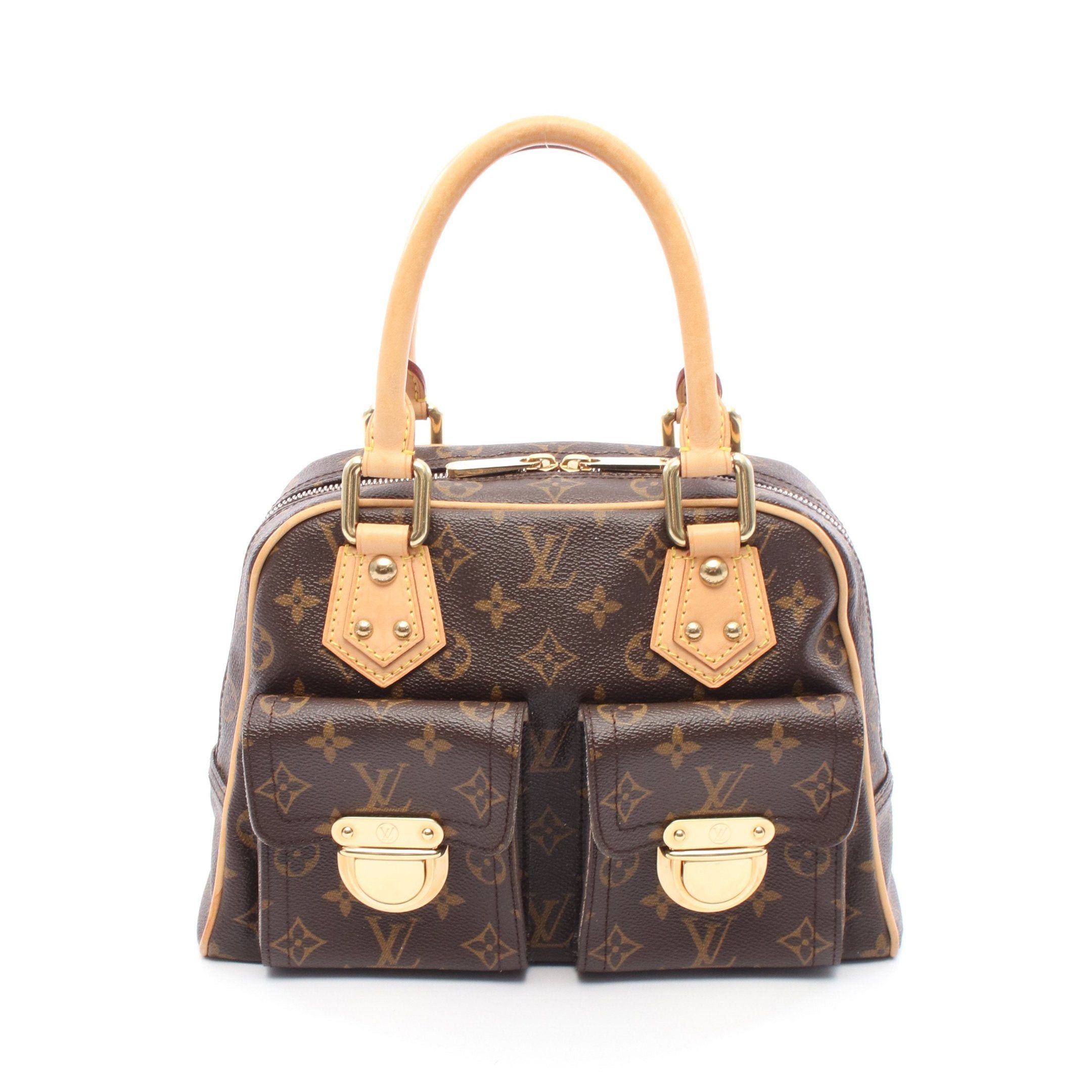 Louis Vuitton Louis Vuitton Manhattan Pm Monogram Handbag Leather Brown Size ONE SIZE - 1 Thumbnail
