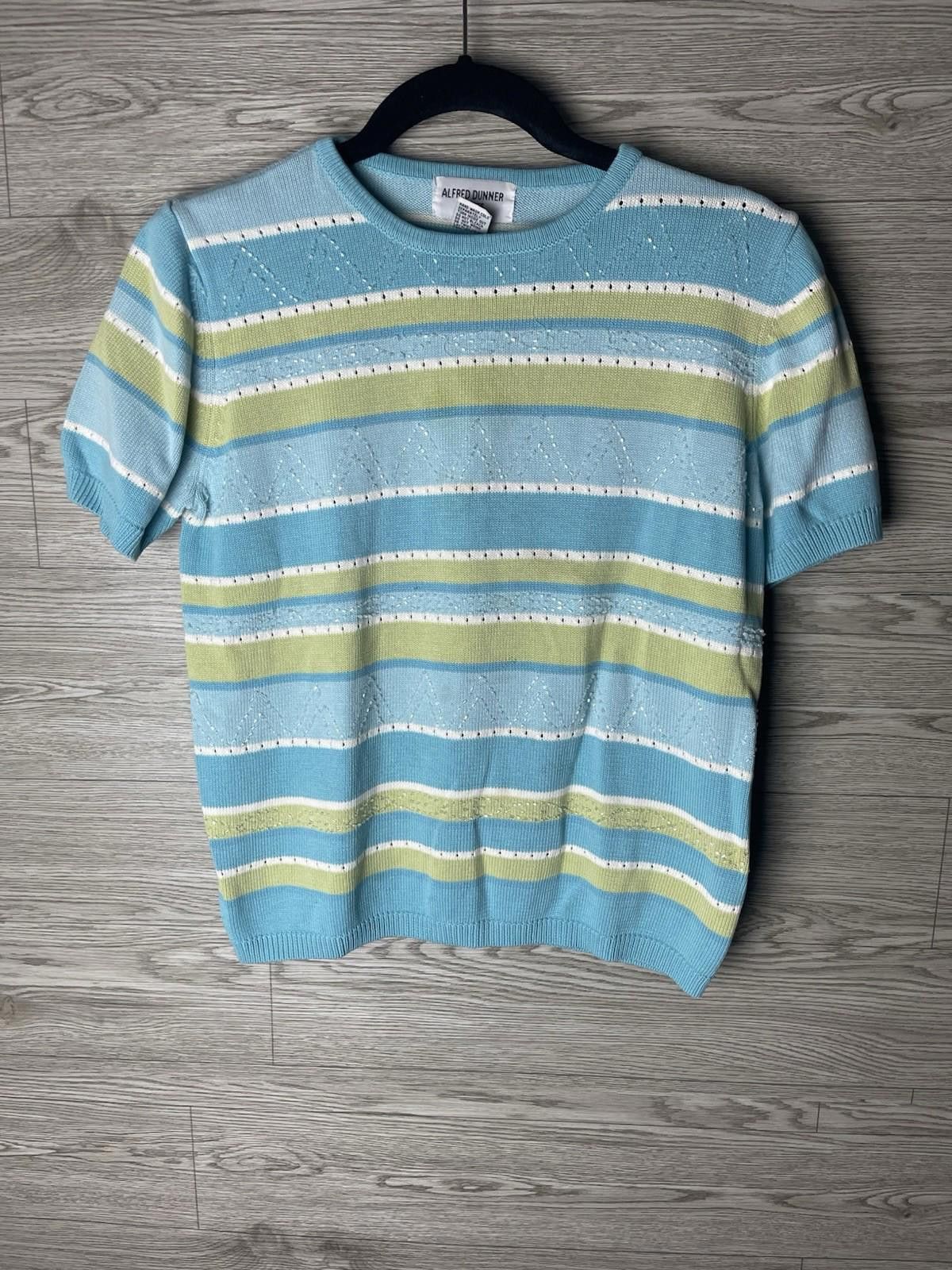 Other Alfred Dunner Blouse Shirt Womens Sz PM Multicolor Striped Size M / US 6-8 / IT 42-44 - 1 Thumbnail