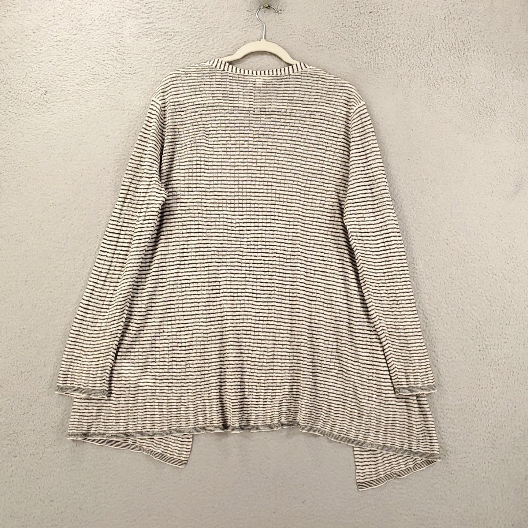 Eileen Fisher Eileen Fisher Cardigan Womens Medium Linen Blend Striped Sheer Black White Size M / US 6-8 / IT 42-44 - 7 Thumbnail