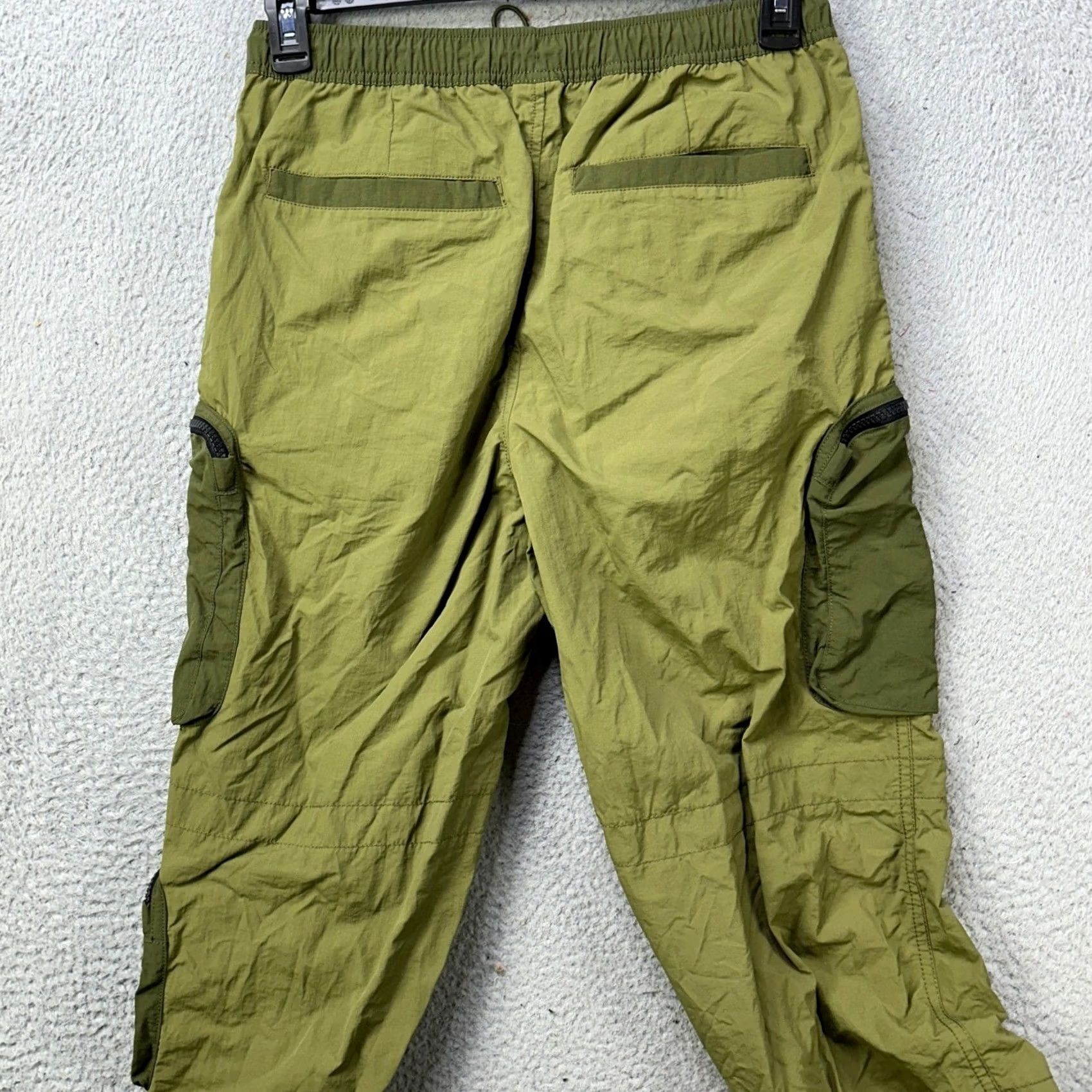 Vintage LCKR Cargo Pants Mens Medium Olive Green Nylon Pocket Drawstring Relaxed Fit EUC Size US 31 - 3 Thumbnail