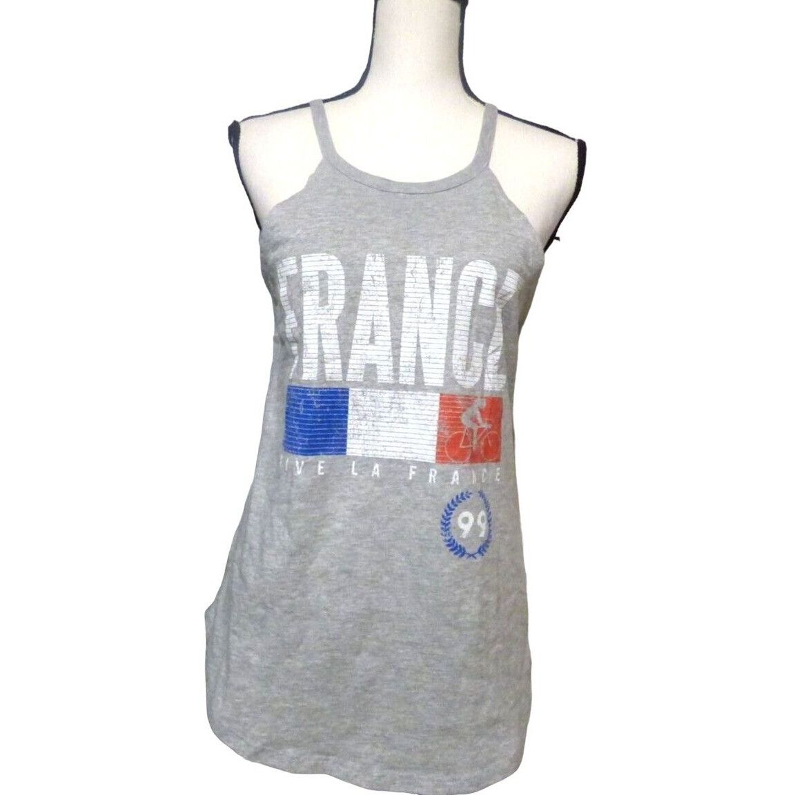 Other Cold Crush Junior’s “Vive La France” Halter Tee, Heather Gra Size M / US 6-8 / IT 42-44 - 1 Thumbnail