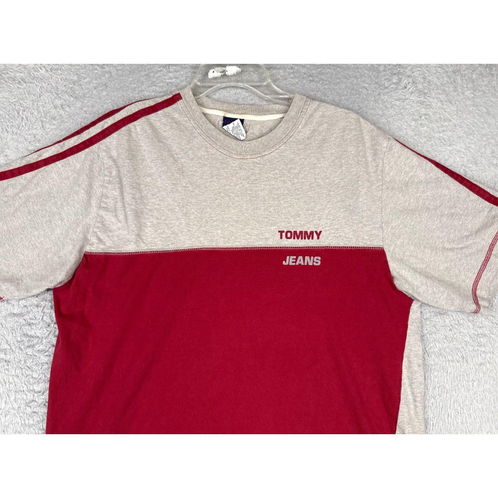 Tommy Hilfiger Tommy Hilfiger Jeans Shirt Adult XL Gray Cotton Crew Neck T-Shirt Logo 100% Cotton Mens Baseball American Size US XL / EU 56 / 4 - 4 Thumbnail