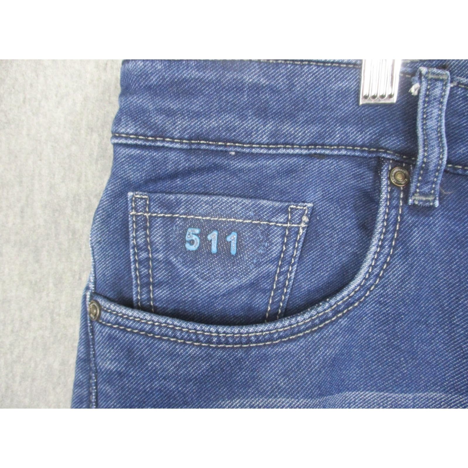 Levi's Levi's 511 Jeans Mens 38x32 Blue Slim Fit Tapered Leg Denim Medium Wash Size US 38 / EU 54 - 4 Thumbnail