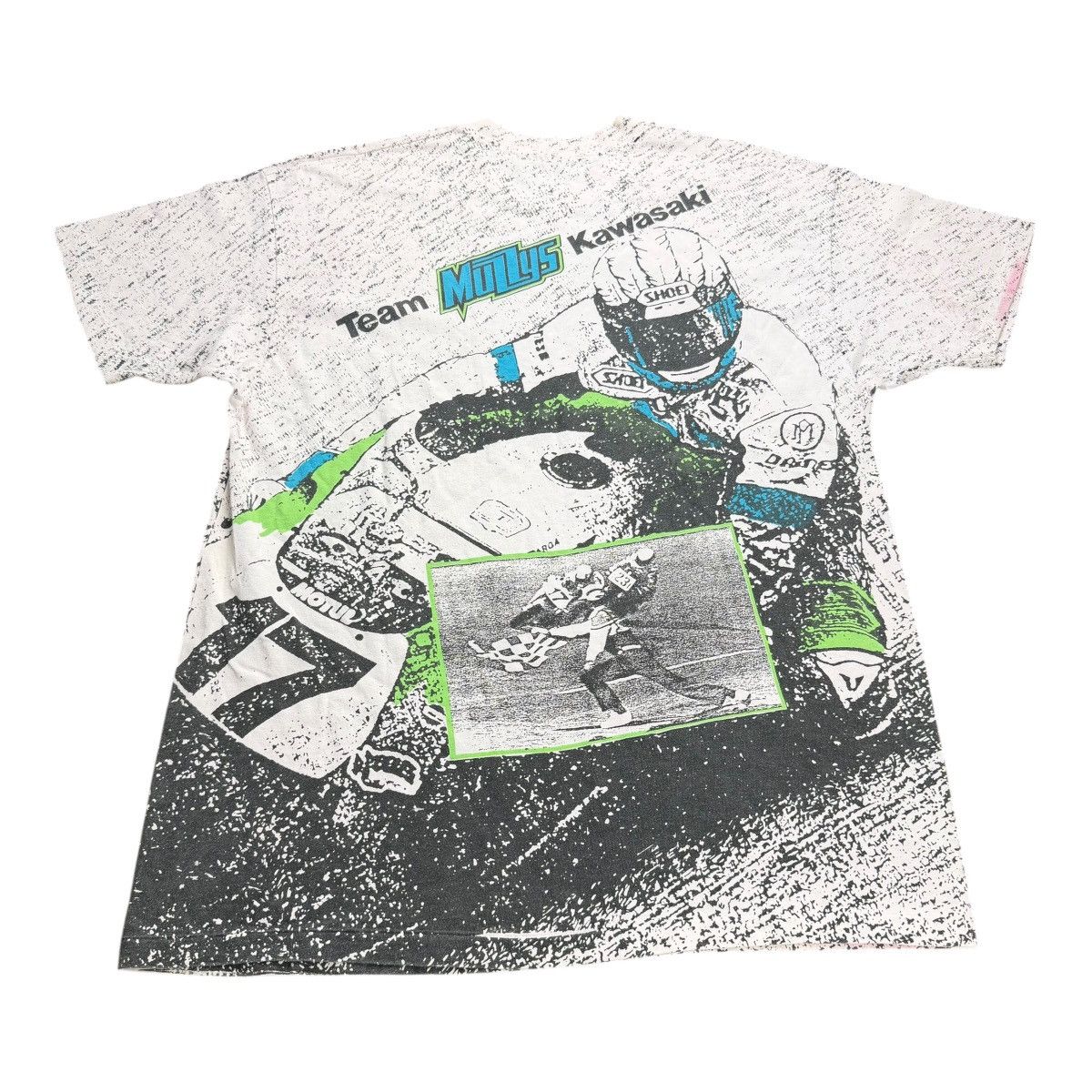 Vintage Vintage 90s Team Muzzys Kawasaki Motorcycle Racing AOP Shirt Size US XL / EU 56 / 4 - 2 Thumbnail