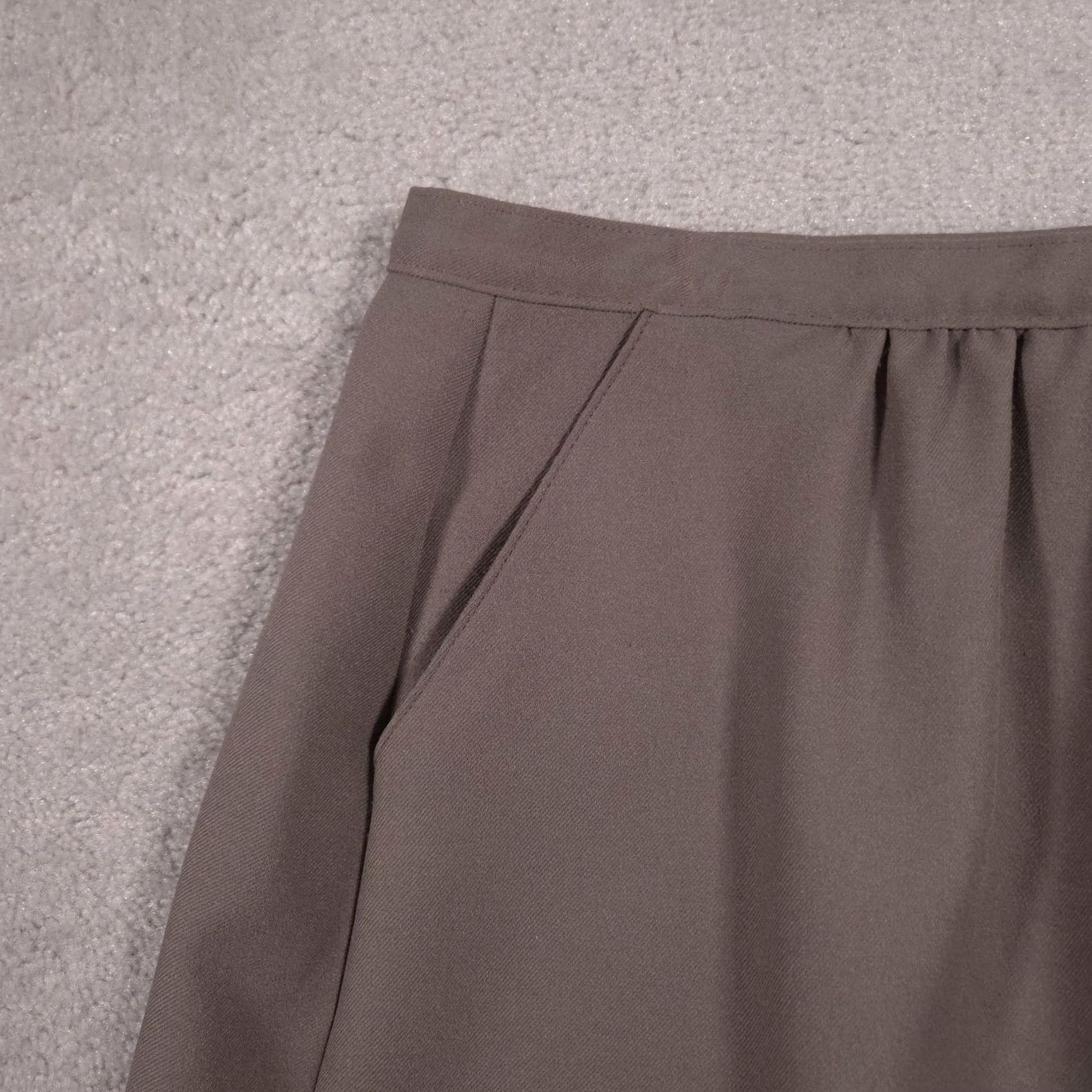 JCPenney JCPenney Skirt Womens 14 Brown A-Line Midi Polyester Twill Pockets Career Office Size 36" / US 14 / IT 50 - 4 Thumbnail