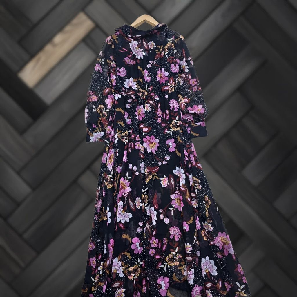 Vintage Bandolino Women's L Maxi Floral Long Sleeve Casual Dress Size L / US 10 / IT 46 - 1 Thumbnail