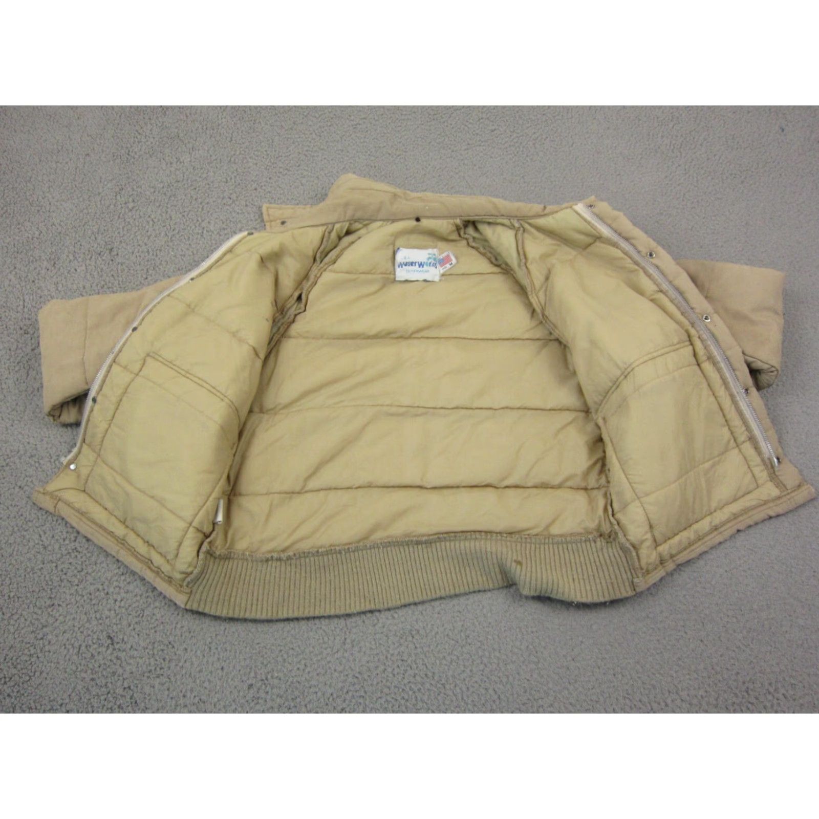 Vintage VINTAGE Waterworks Jacket Mens M Brown Quilted Nylon Zip Full Zip 80s 90s Biker Motorcycle Workwear Canvas Solid Size US M / EU 48-50 / 2 - 6 Thumbnail