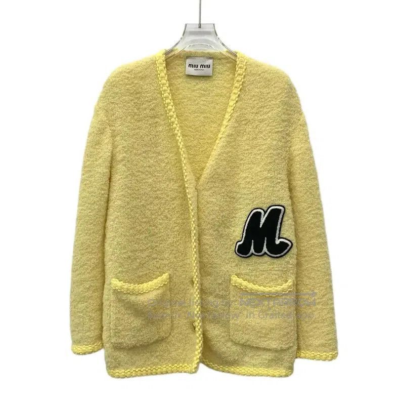Miu Miu Miu Miu Yellow Wool Women's Cardigan . Size XS / US 0-2 / IT 36-38 - 1 Thumbnail