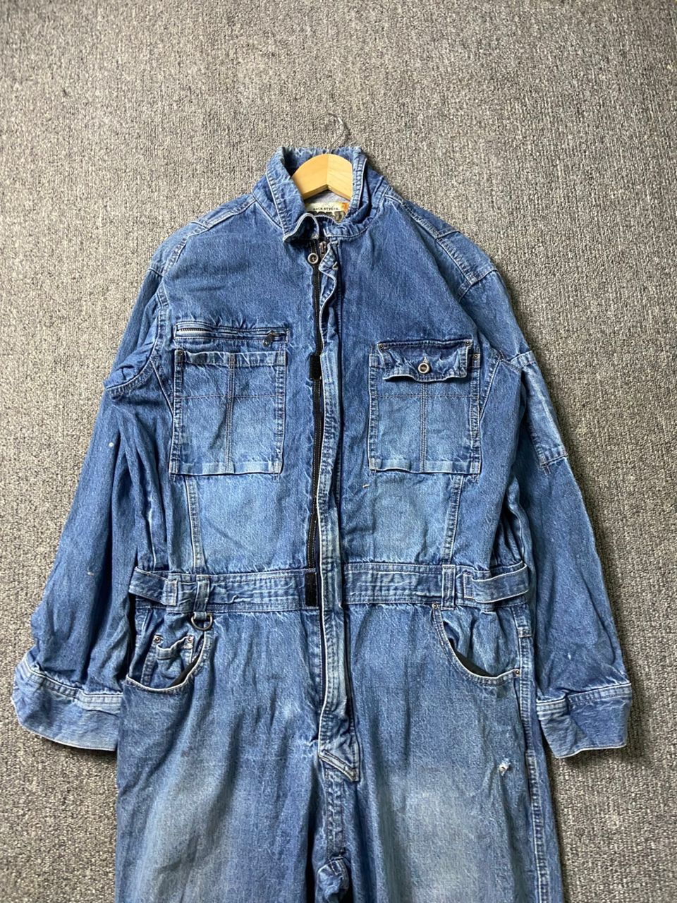 Japanese Brand Zack Styles Gold Denim Long Sleeve Overalls (186) Size US 38 / EU 54 - 1 Thumbnail