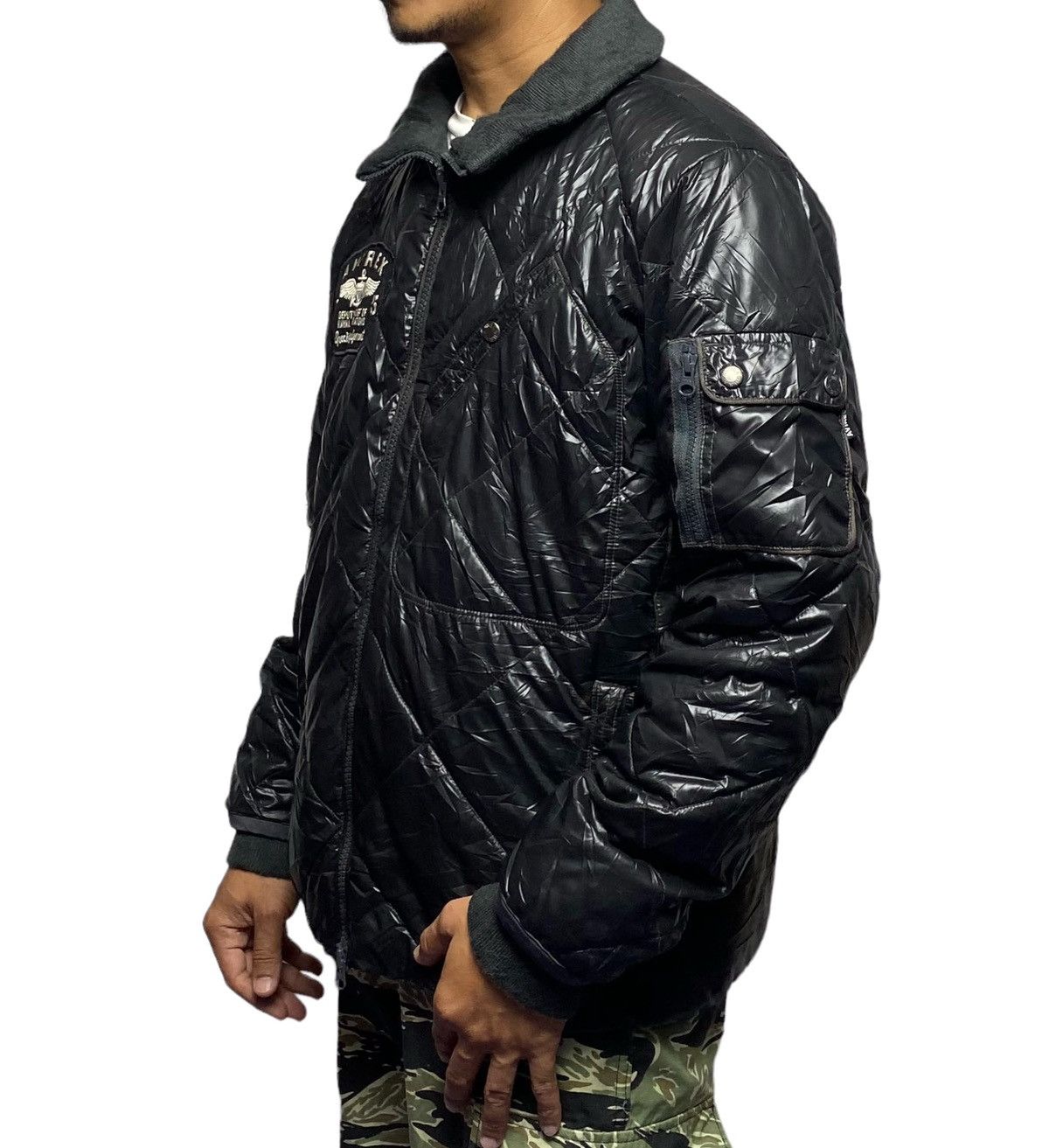 Avirex Avirex USN Big Logo Puffer Jacket Size US XL / EU 56 / 4 - 4 Thumbnail
