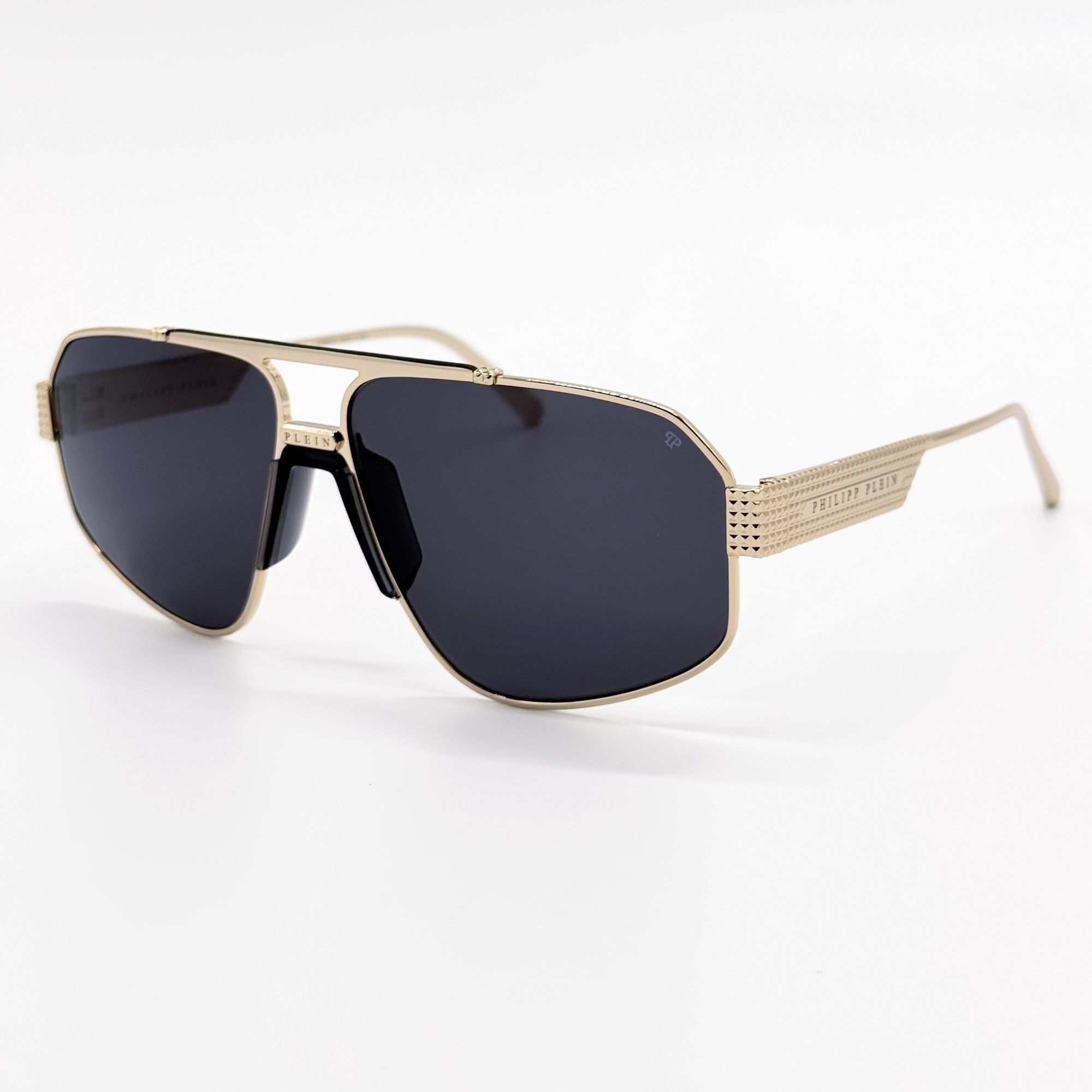 Philipp Plein NEW PHILIPP PLEIN SUNGLASSES SPP106M 302 PILOT GOLD/GRAY MEN Size ONE SIZE - 2 Thumbnail