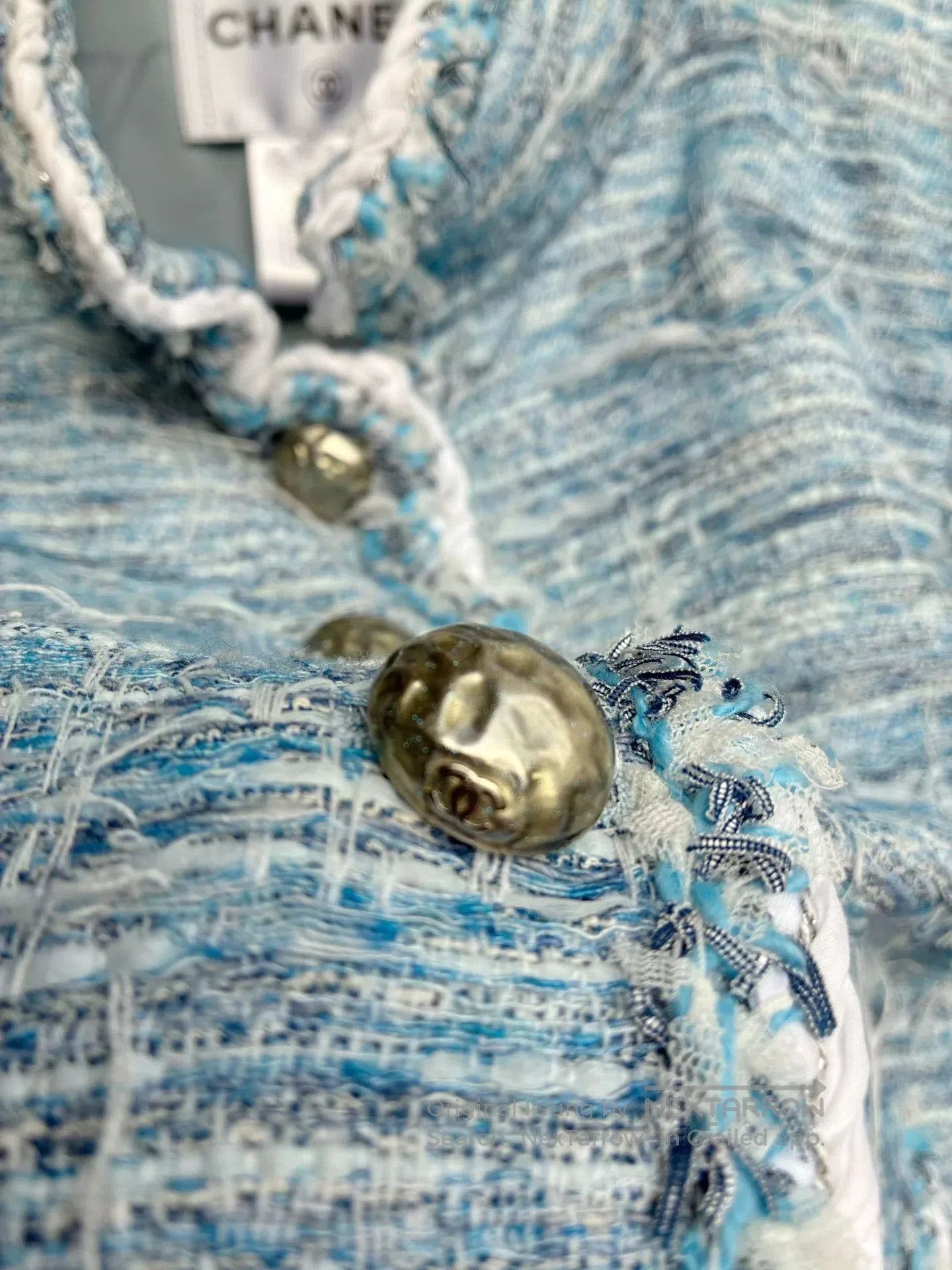Chanel Chanel Blue Woven Short Coat. Size XXS / US 00 / IT 34 - 6 Thumbnail