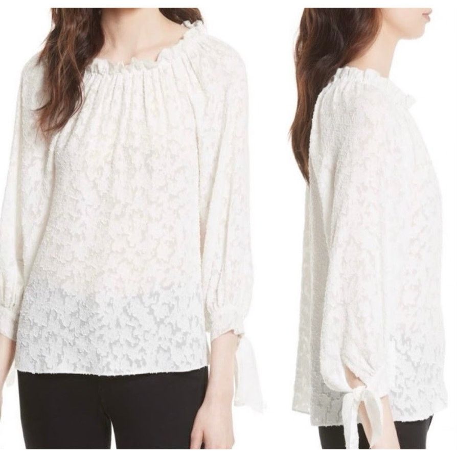 Rebecca Taylor Rebecca Taylor Womens Julia Silk Top Sz 2 Floral Lace Luxury Size XS / US 0-2 / IT 36-38 - 1 Thumbnail