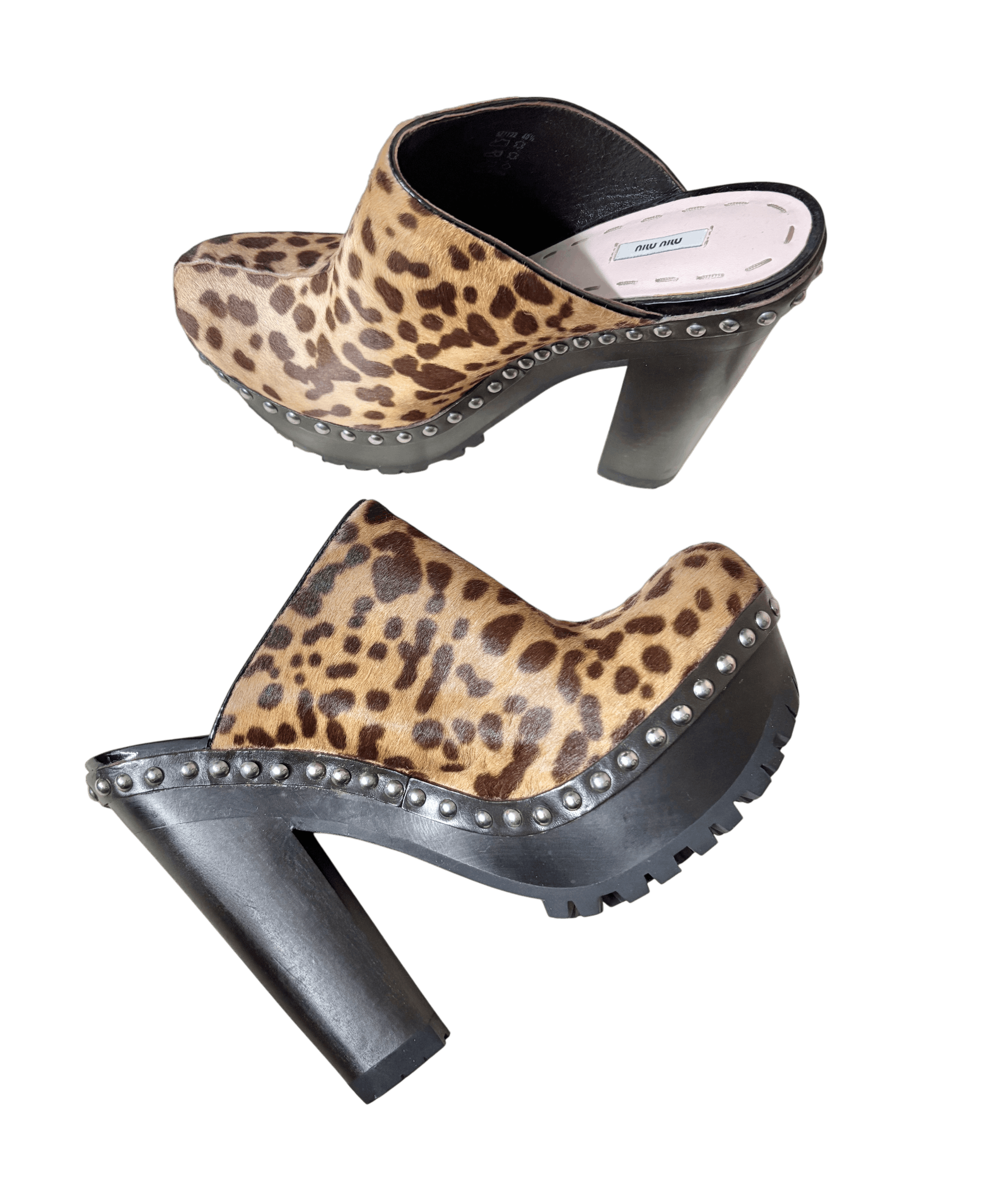 Miu Miu Miu Miu Animal Print Platform Clogs Size US 10.5 / IT 40.5 - 1 Thumbnail