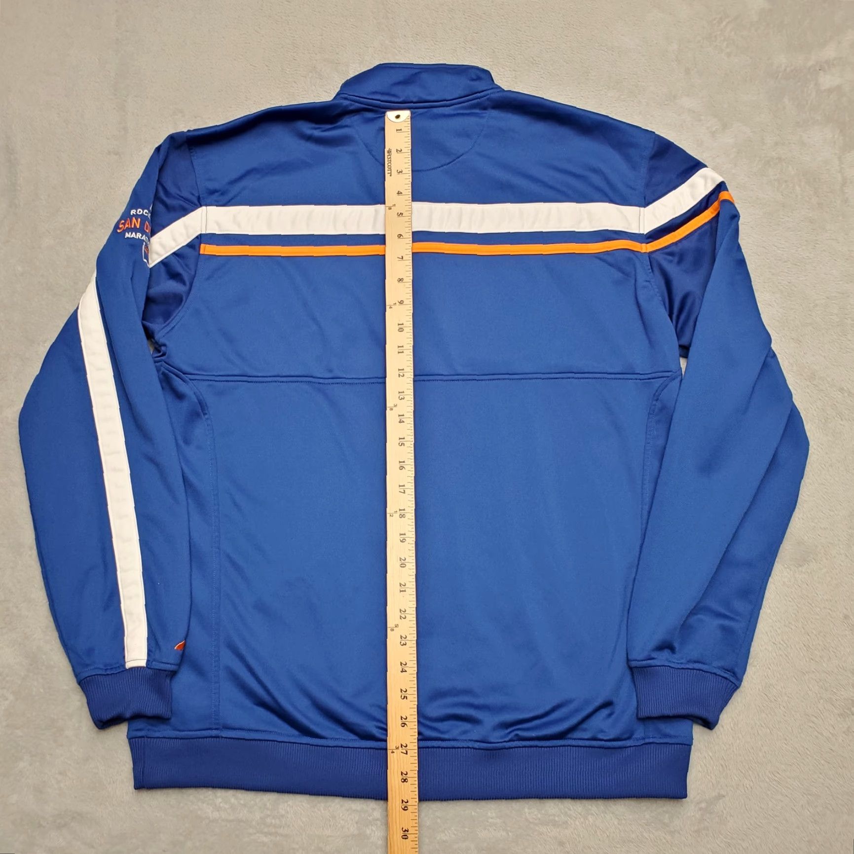 Brooks VINTAGE Rock n Rol Marathon Jacket Mens XL Blue Brooks 2015 Running Race Nike Shirt Size US XL / EU 56 / 4 - 7 Thumbnail