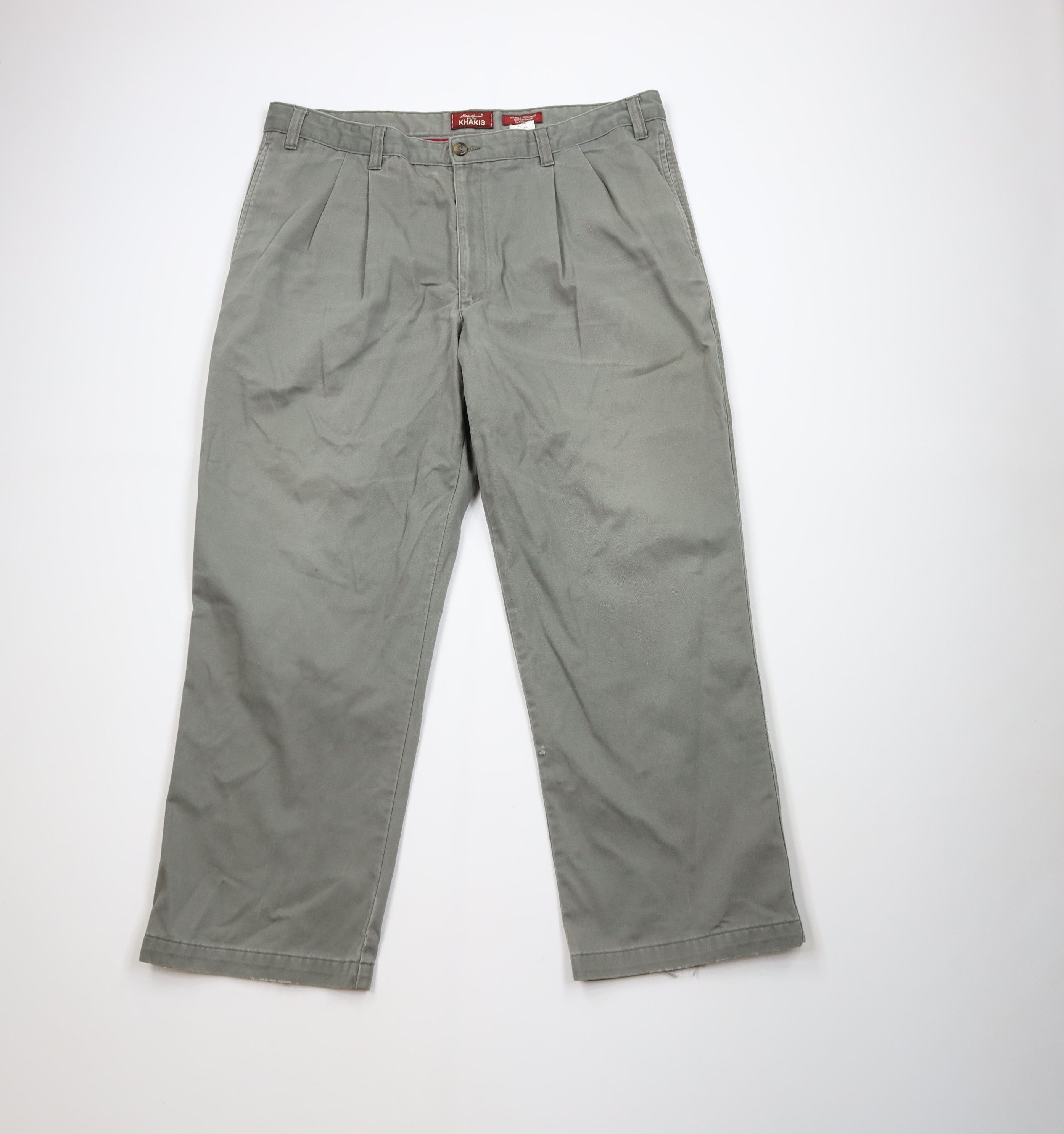 Eddie Bauer Vintage 90s Eddie Bauer Pleated Wide Leg Chino Pants Green Size US 40 / EU 56 - 1 Thumbnail