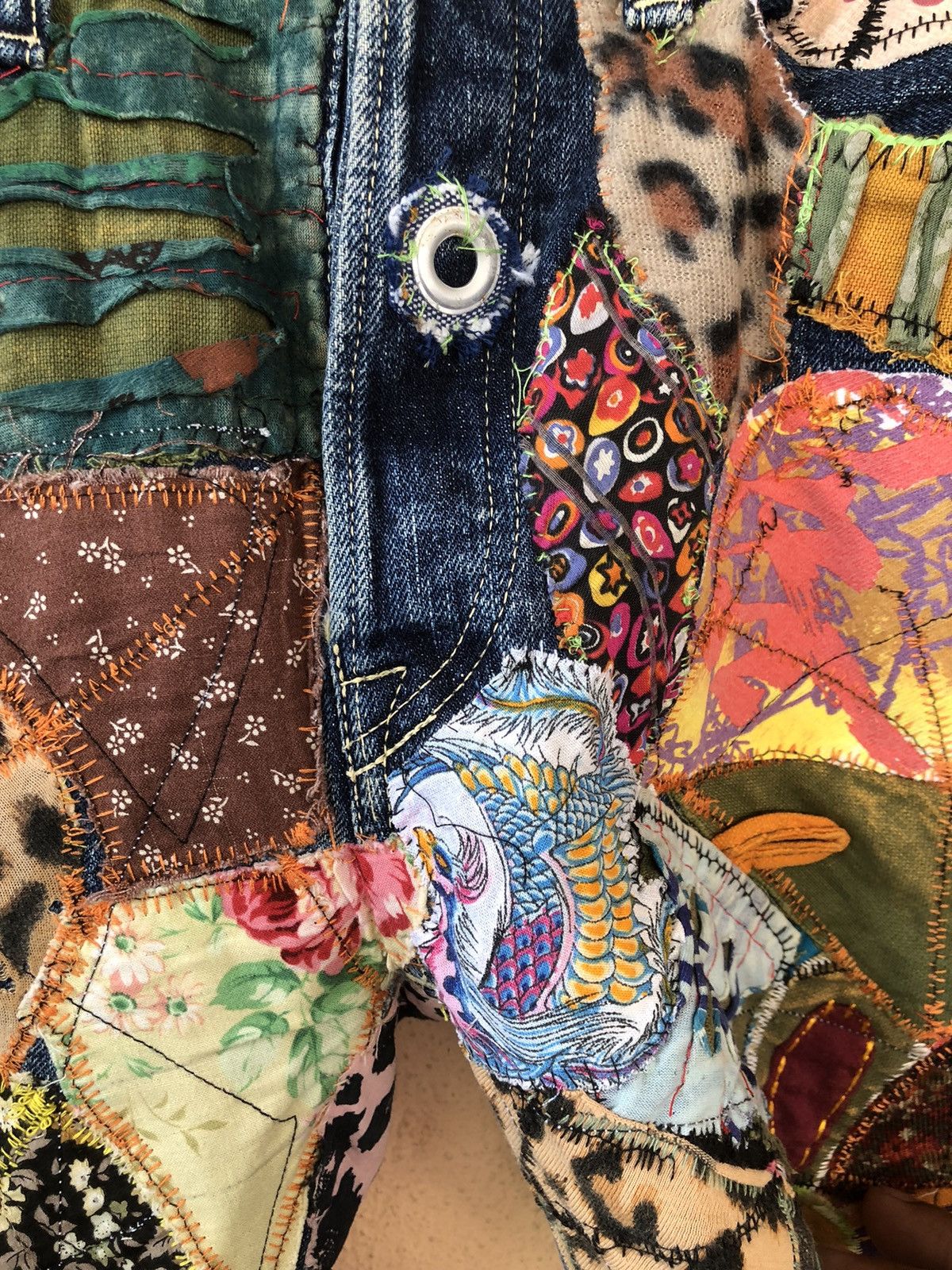 Japanese Brand × Kapital × Vintage Vintage KAPITAL Distressed Patchwork Custom Madez Size US 32 / EU 48 - 13 Thumbnail