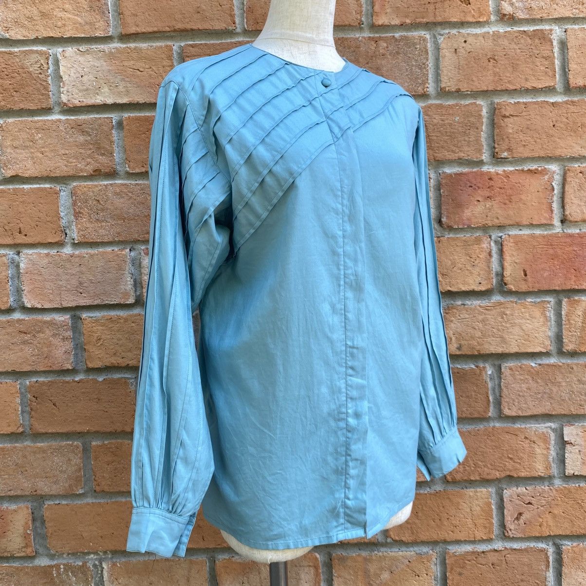 Dior Christian Dior Light Blue Button Cuff Blouse Size M / US 6-8 / IT 42-44 - 20 Thumbnail