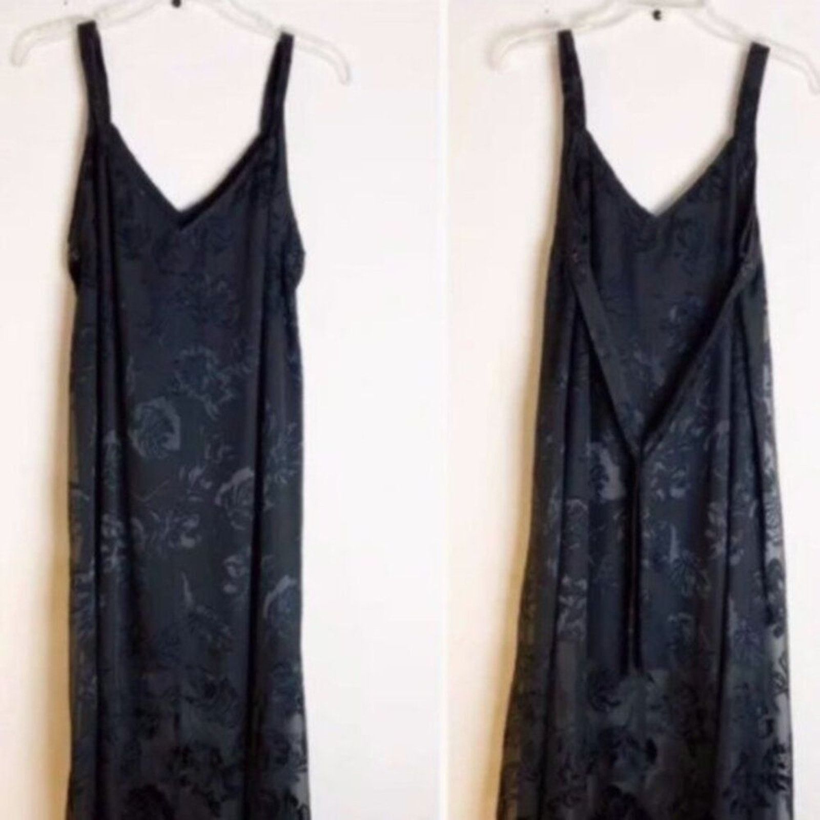 Rag & Bone rag and bone Colette Slip Midi Velvet Floral V neck Dress Size L / US 10 / IT 46 - 2 Thumbnail