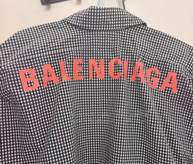 Balenciaga Balenciaga Long Sleeve Black and White Plaid Shirt with Ba Size XS / US 0-2 / IT 36-38 - 3 Thumbnail