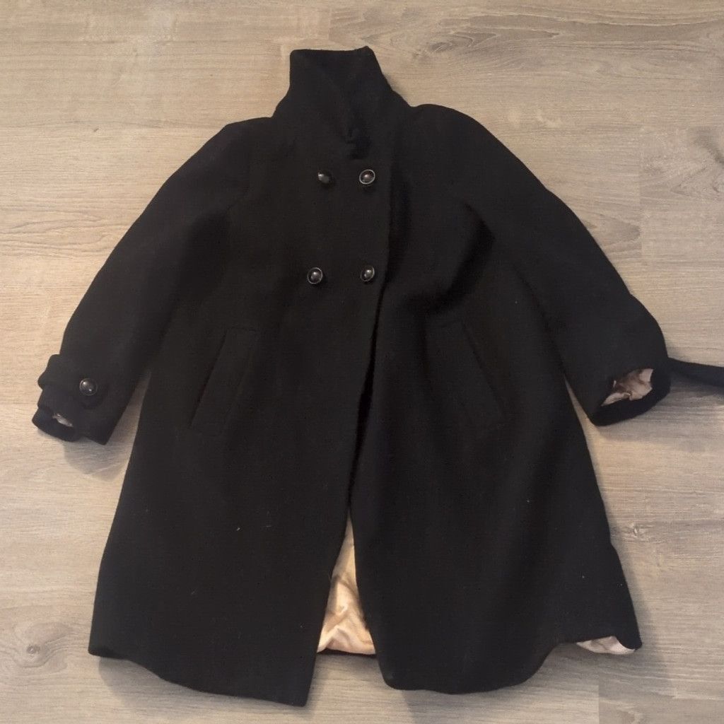 Shumacher black wool blend pea coat size XS