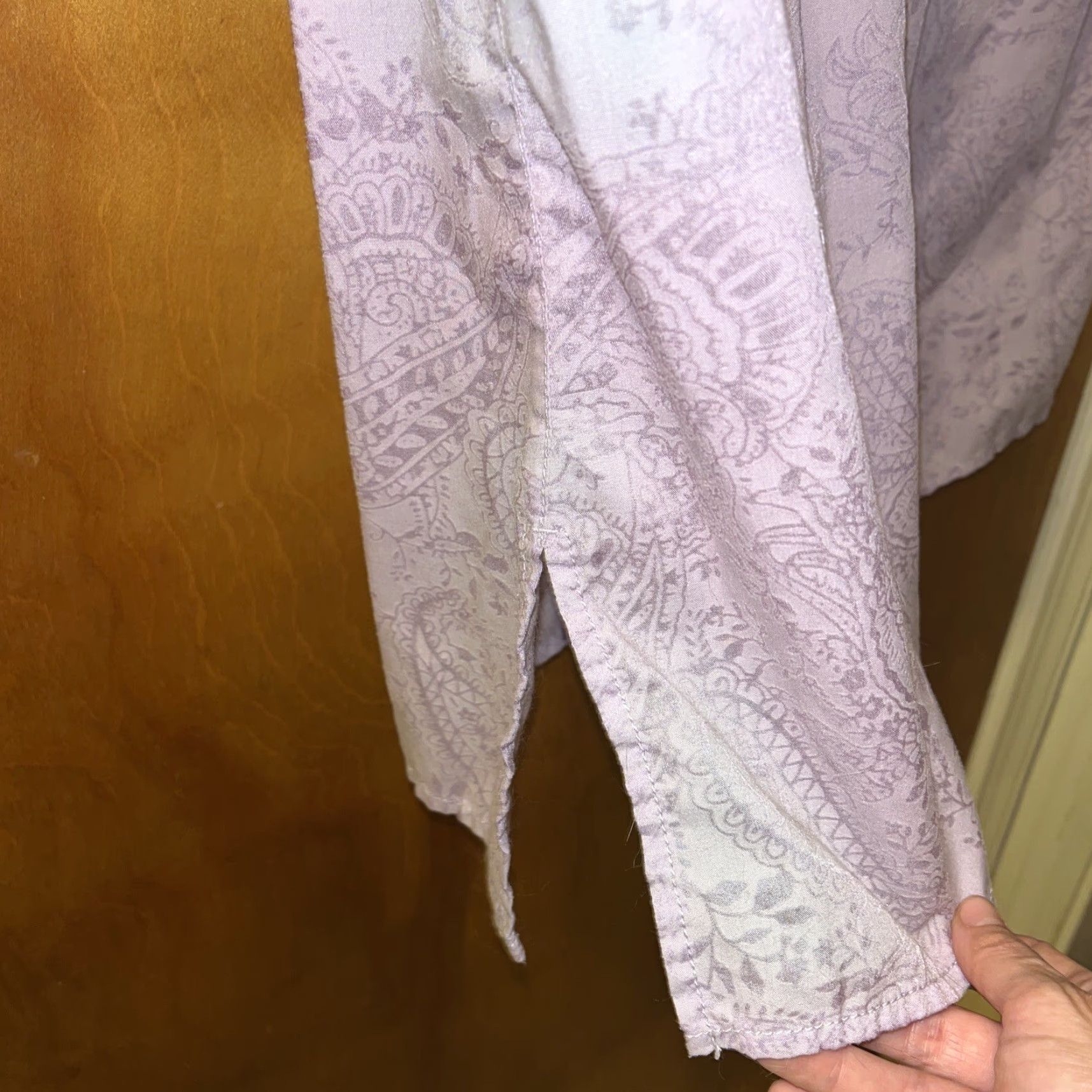 Vintage CALVIN KLEIN JEANS Women Purple Paisley Short Sleeve Blouse Medium Size M / US 6-8 / IT 42-44 - 5 Thumbnail