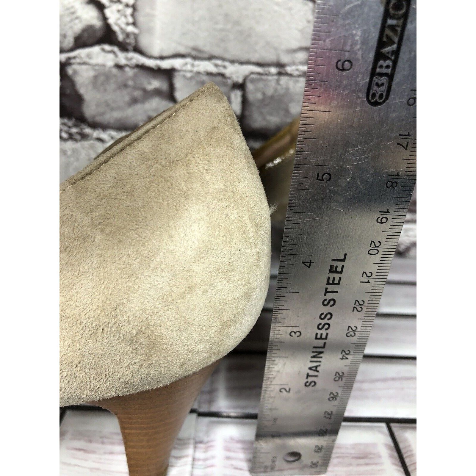 Other Edas Beige Suede Leather Patent Lining Peep Toe Dress Heels Size US 10 / IT 40 - 11 Thumbnail