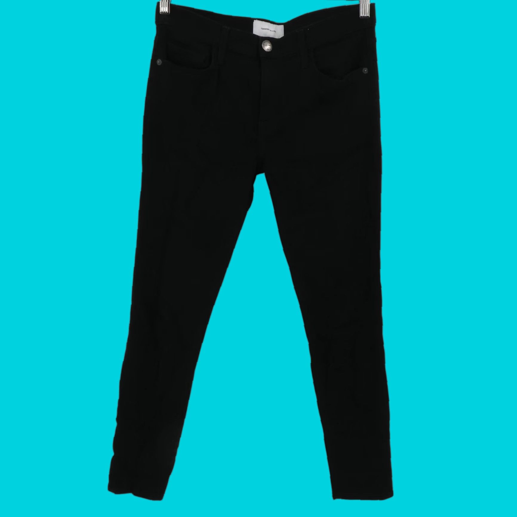 Vintage Current/Elliott Womens Jeans The Ankle Skinny Jet Black Denim 5-Pocket Pockets Stretch Size 30 Regular Womens Size 30" / US 8 / IT 44 - 1 Thumbnail