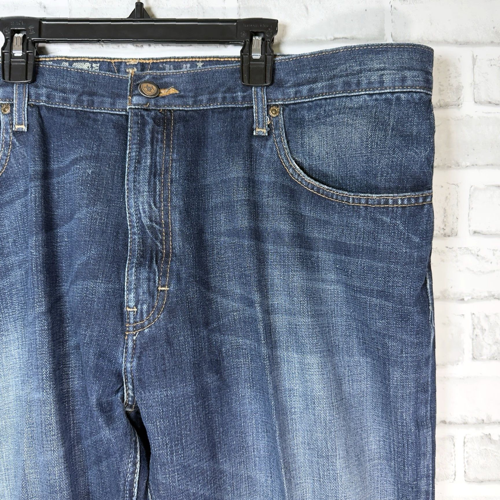 Ariat Ariat Jeans Bootcut Blue 100% Cotton Mens Size 40x34 Low Rise Size US 40 / EU 56 - 2 Thumbnail